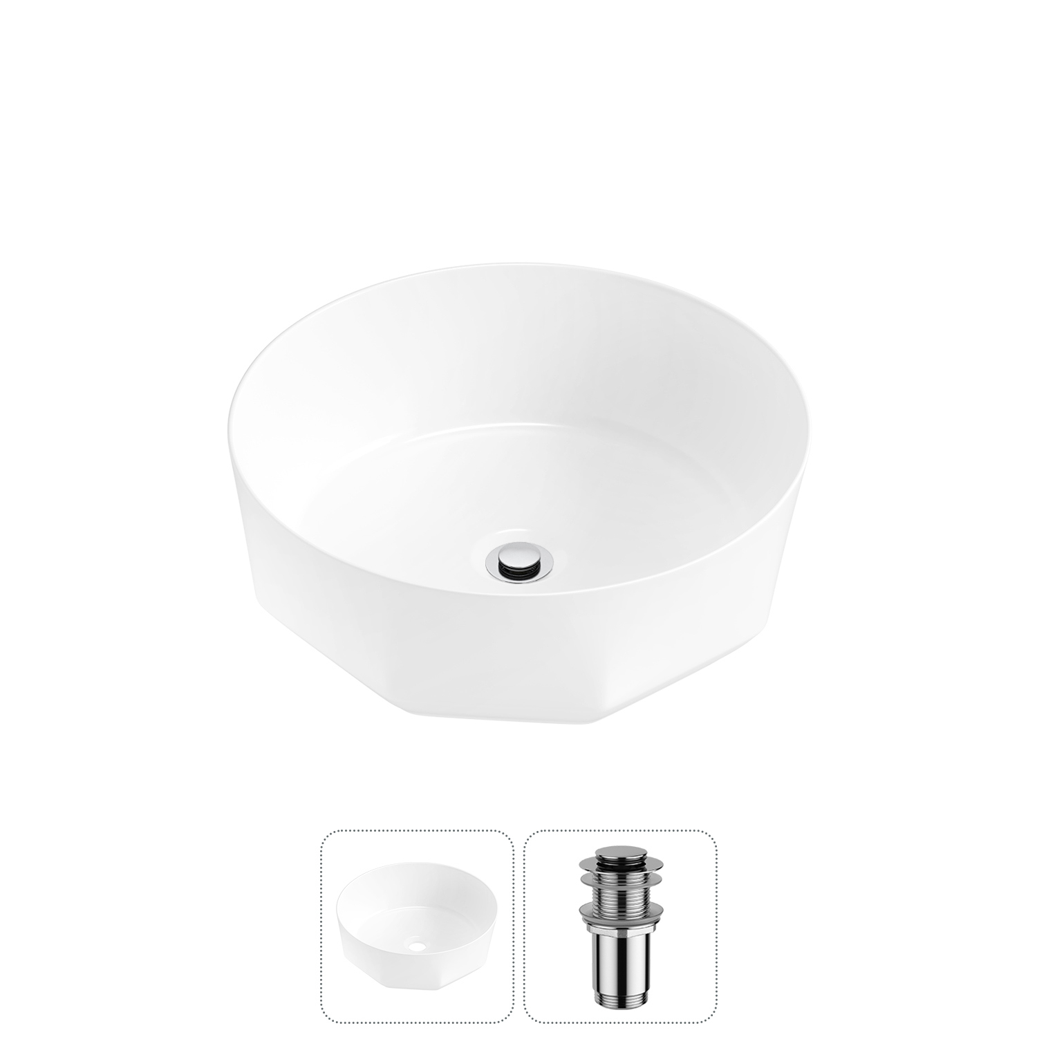 Изображение товара Раковина Lavinia boho bathroom sink 42см с донным клапаном и глянцевым покрытием