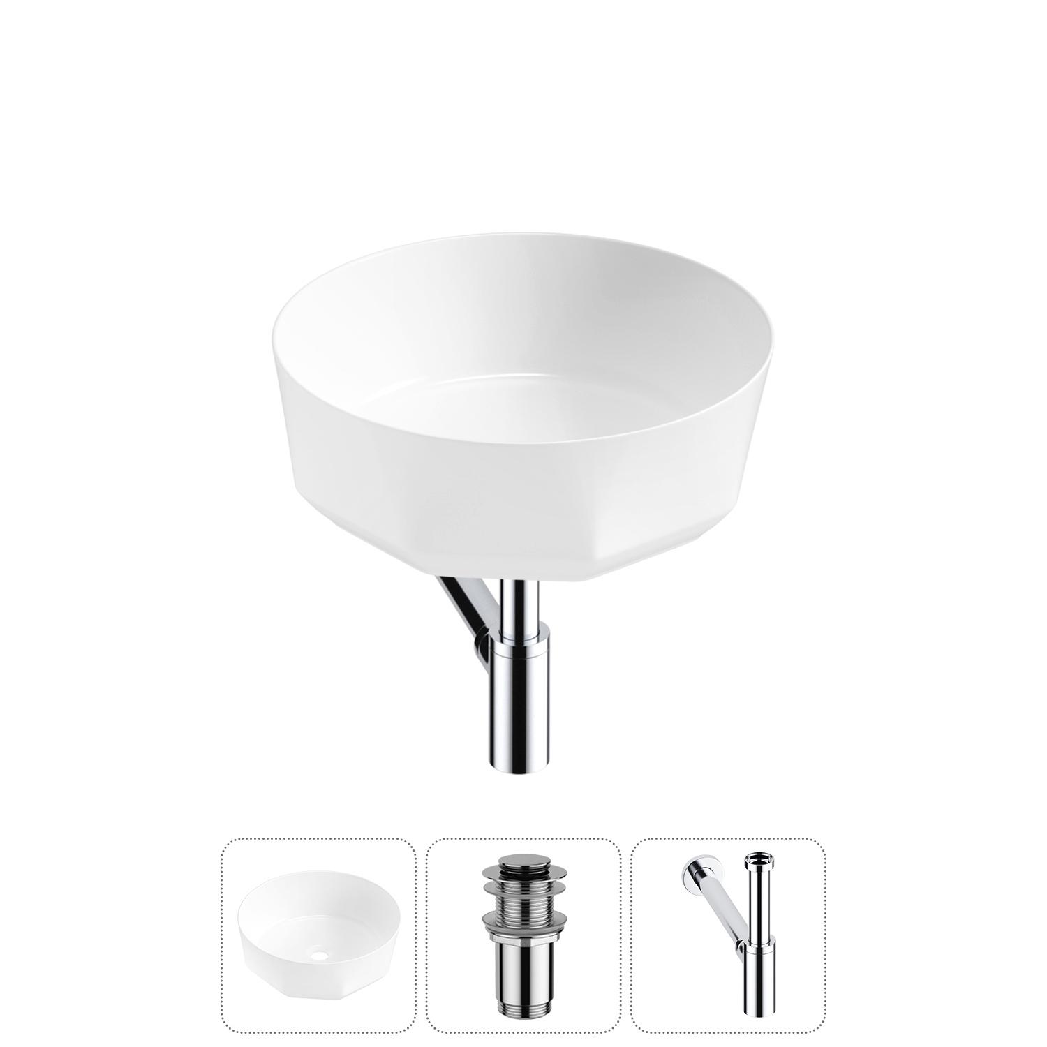 Изображение товара Керамическая раковина Lavinia Boho 20215793R 42 см глянцевый белый