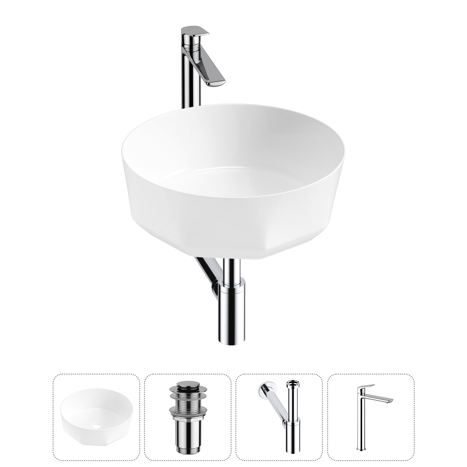 Изображение товара Раковина Lavinia boho bathroom sink 20215797R 42см с донным клапаном сифоном и смесителем
