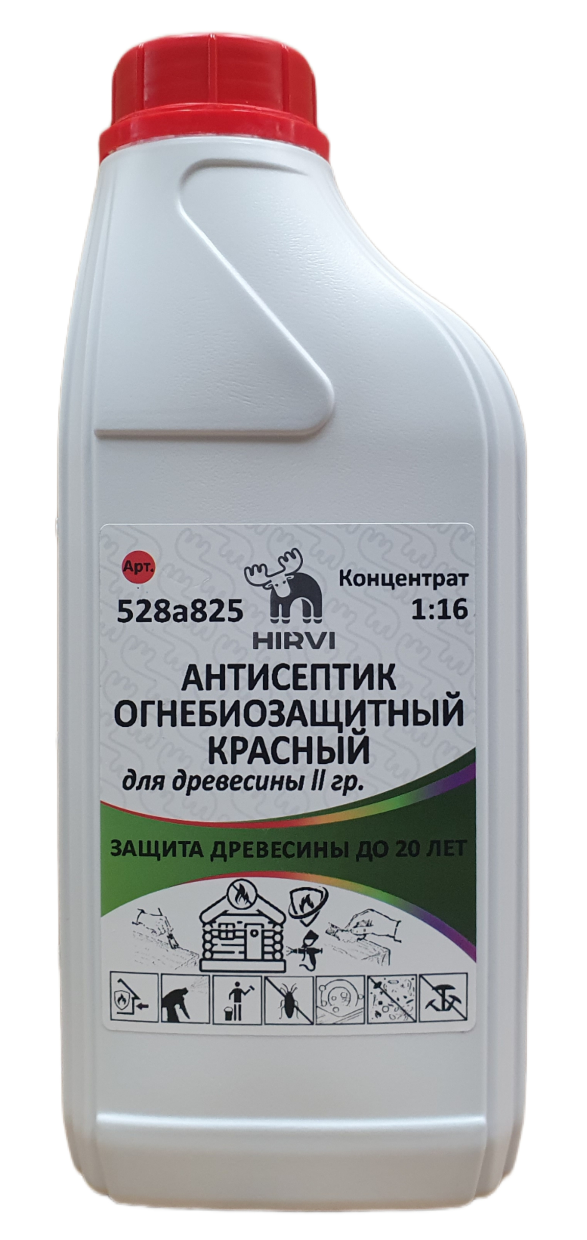 Изображение товара Огнезащитная пропитка 2 группа Hirvi 528а825 цвет красный 1 л