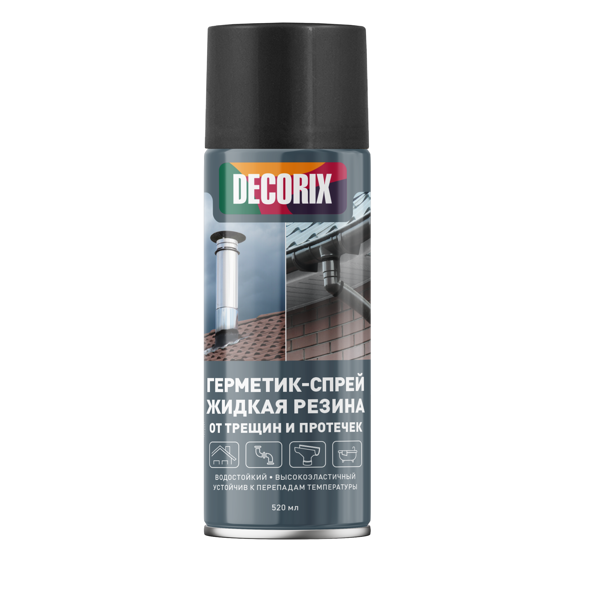 Изображение товара Герметик-спрей Decorix 0126-01 DX Жидкая резина от трещин и протечек цвет черный 520 мл