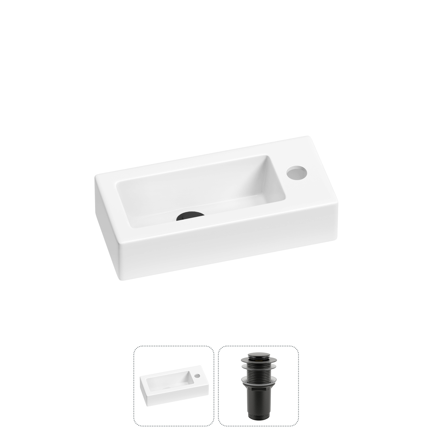 Изображение товара Раковина Lavinia boho bathroom sink 20215854R 37см белая с донным клапаном