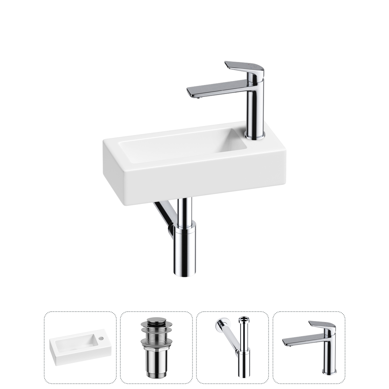 Изображение товара Раковина Lavinia boho bathroom sink 37см белая глянцевая с комплектом