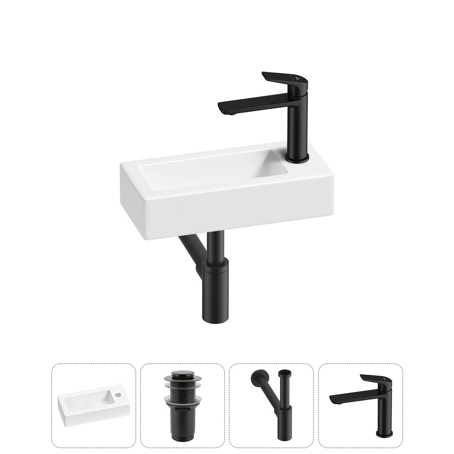 Изображение товара Раковина Lavinia boho bathroom sink 37 см белая с комплектом аксессуаров