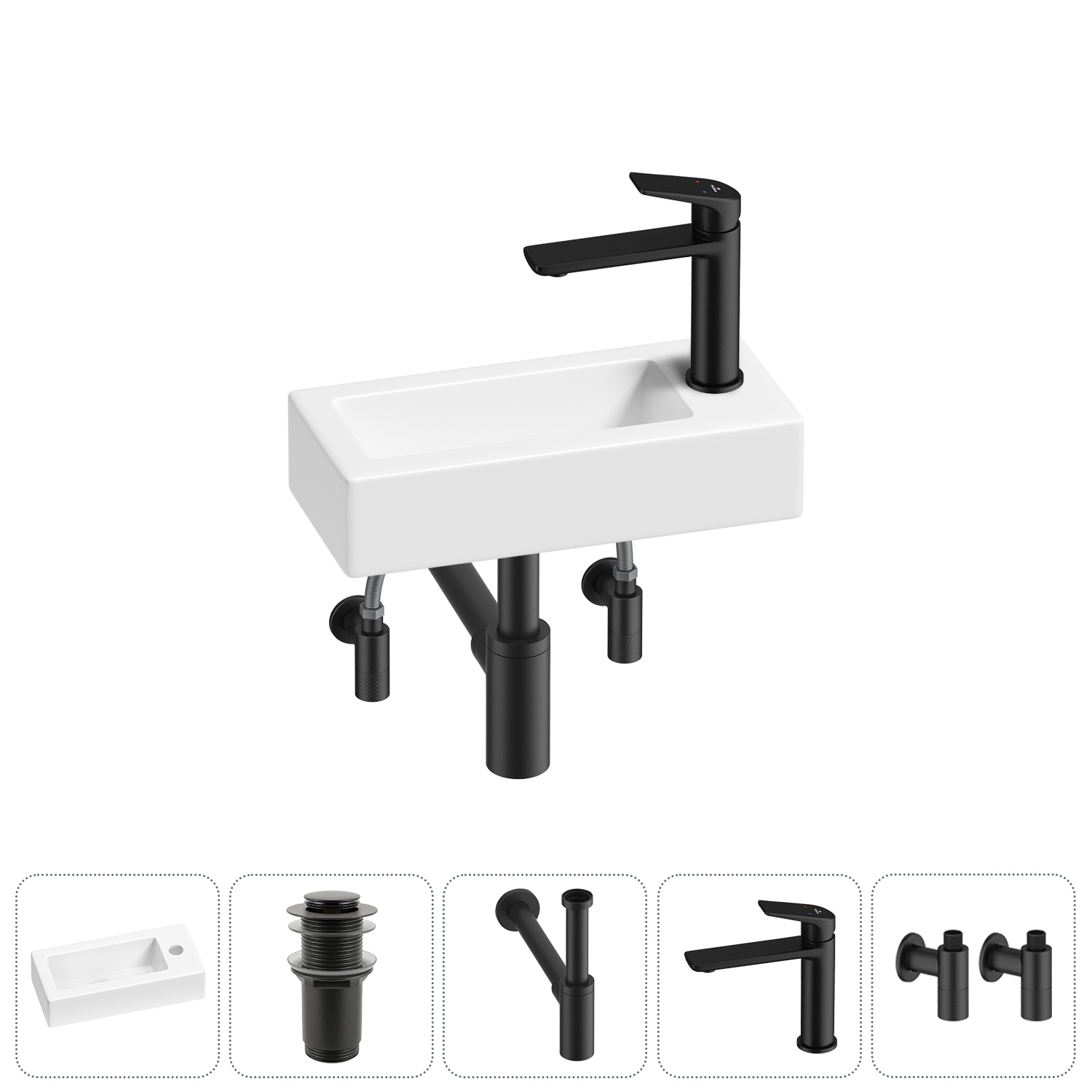 Изображение товара Раковина Lavinia boho bathroom sink 20215866R 37 см белая с комплектом 5 в 1