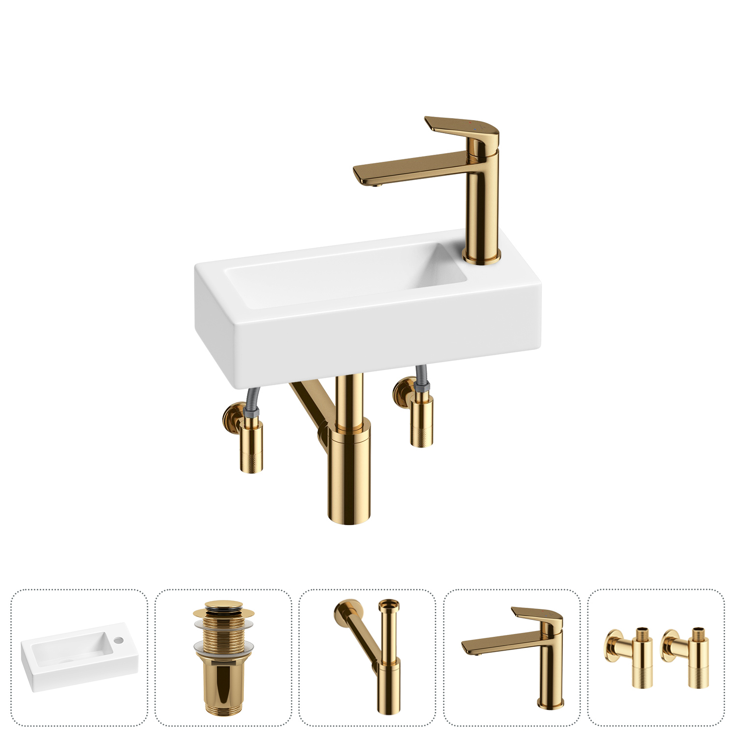Изображение товара Раковина Lavinia boho bathroom sink 20215867R Gлянцевая белая керамическая модель 5 в 1