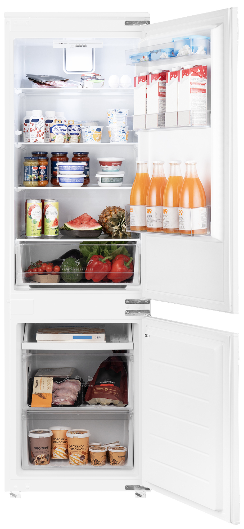 Изображение товара Встраиваемый холодильник Weissgauff 178 LowFrost 54x178.5 см белый энергосберегающий