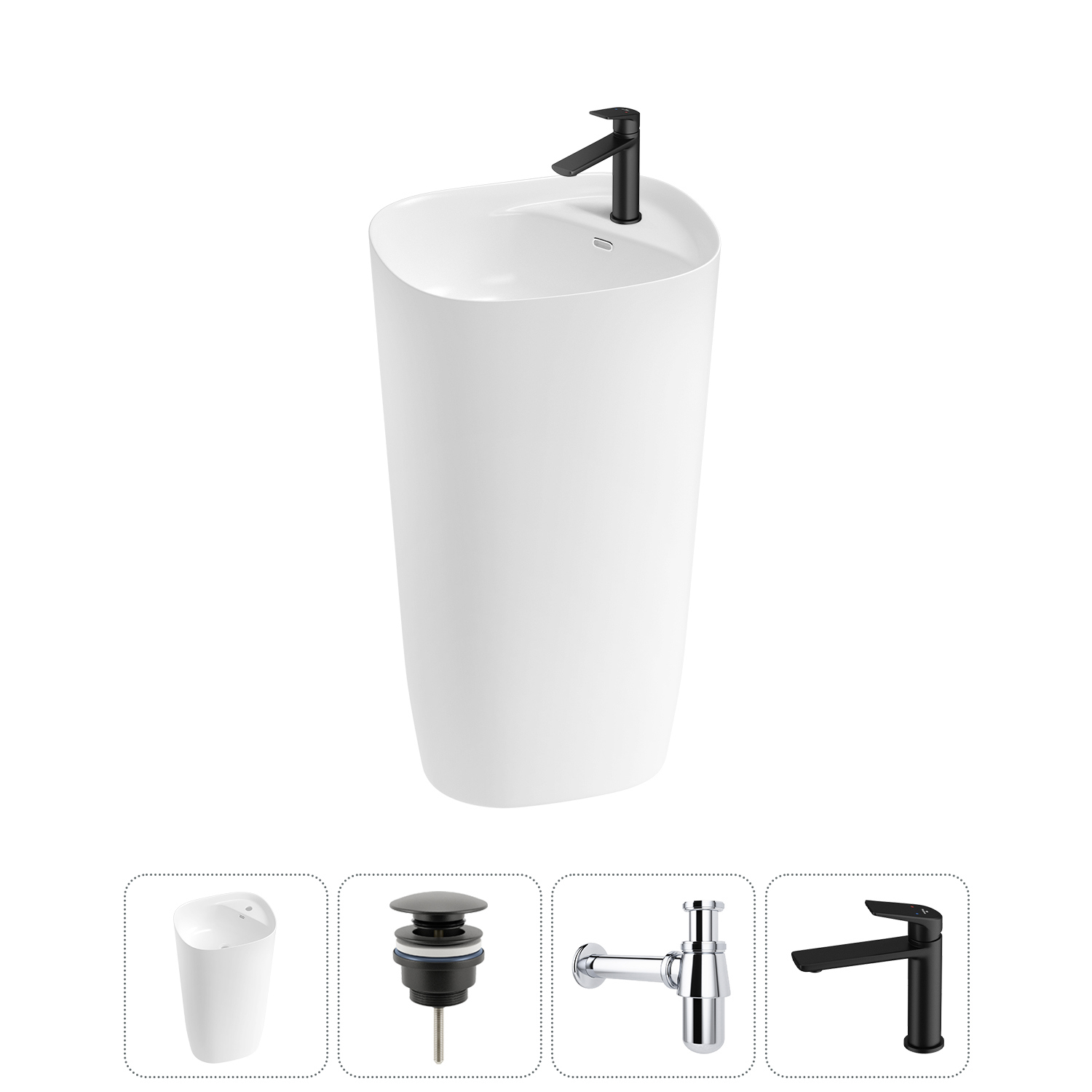 Изображение товара Раковина Lavinia boho bathroom sink 50см с донным клапаном сифоном и смесителем