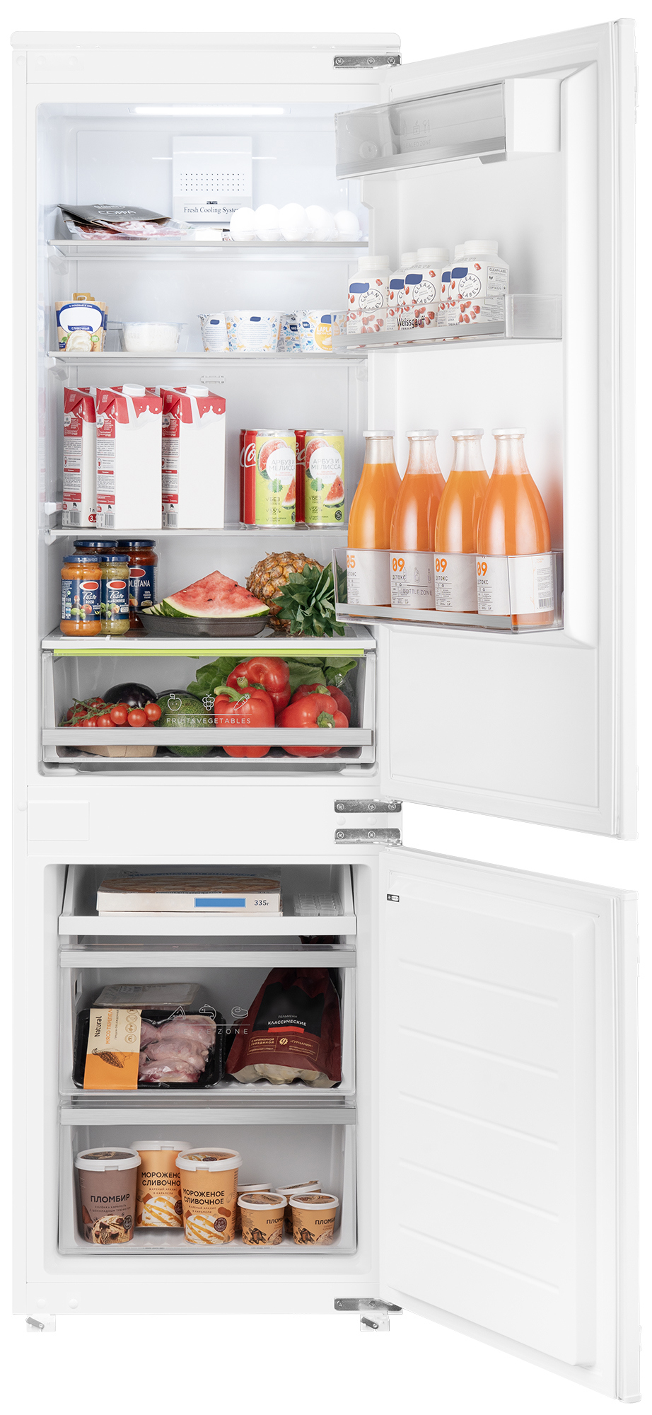 Изображение товара Встраиваемый холодильник Weissgauff WRKI 178 Total NoFrost 54x178.5 см белый