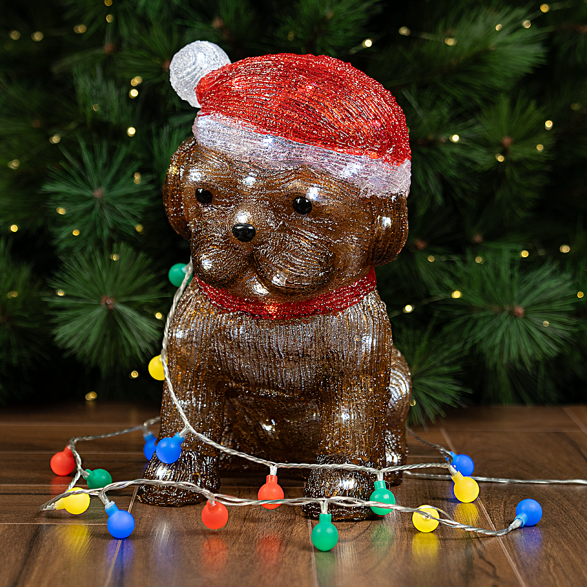 Изображение товара Светящаяся электрическая фигура KREAFORTA Собака 80 светодиодов h34 см коричневый