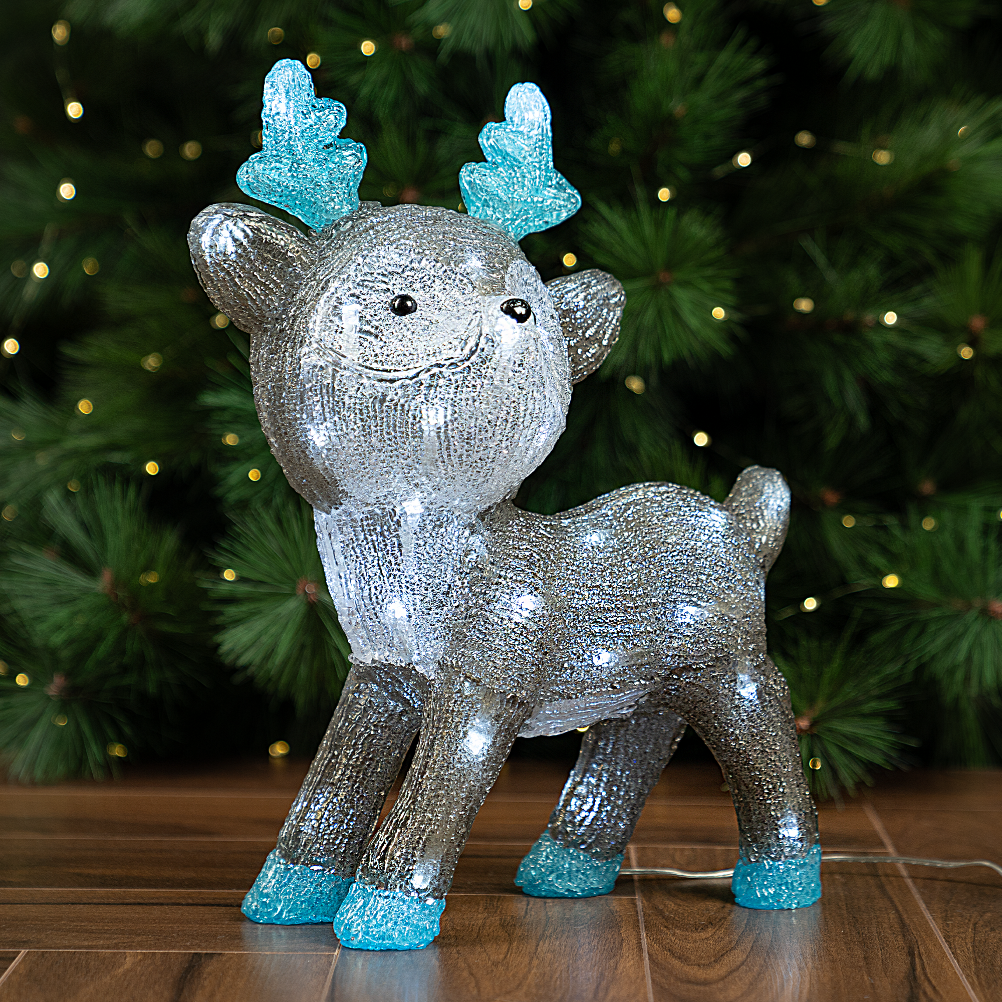 Изображение товара Светящаяся электрическая фигура KREAFORTA Олень 40 светодиодов h38 см серый