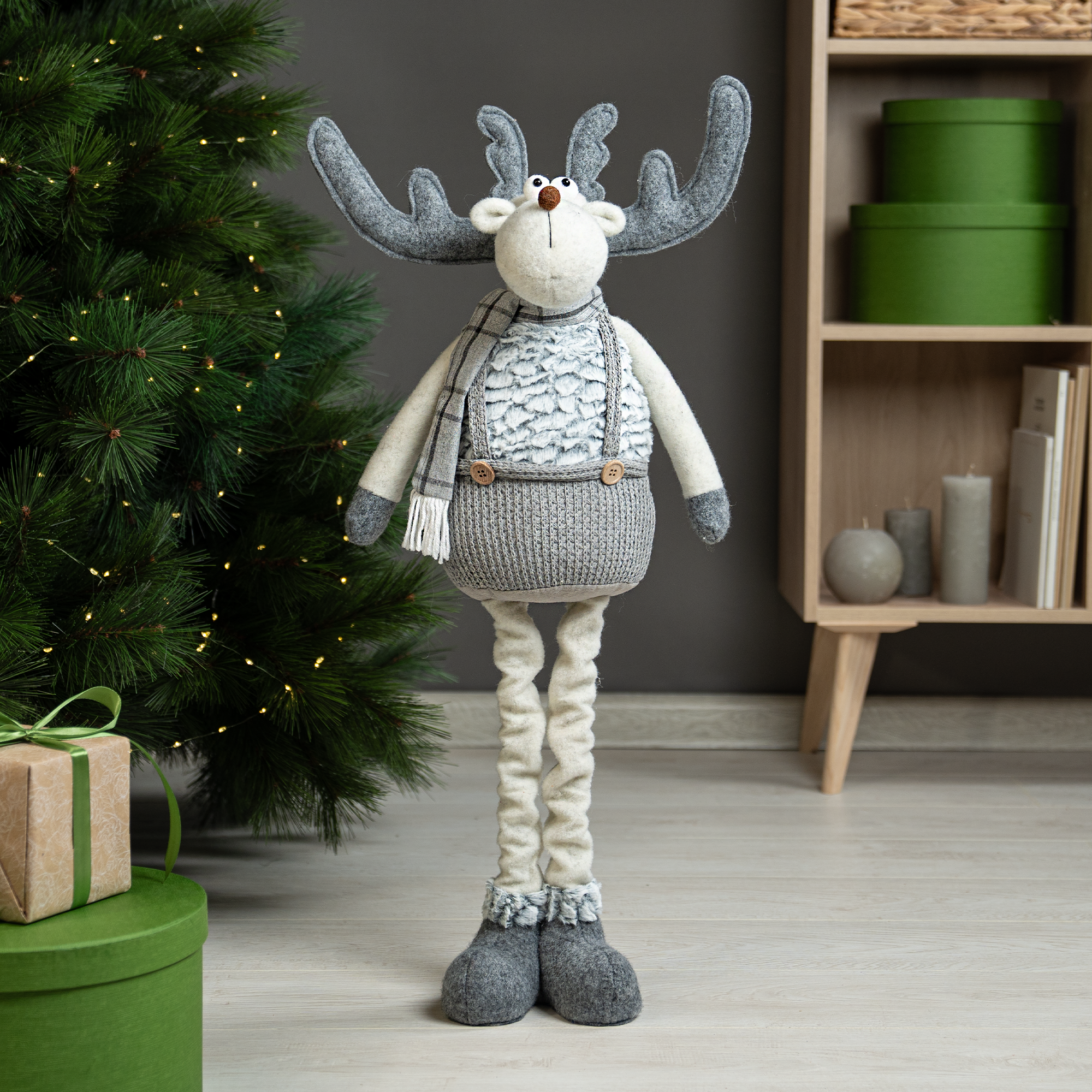 Изображение товара Декоративная фигура КREAFORTA Олень 70 см серый для интерьера и праздника