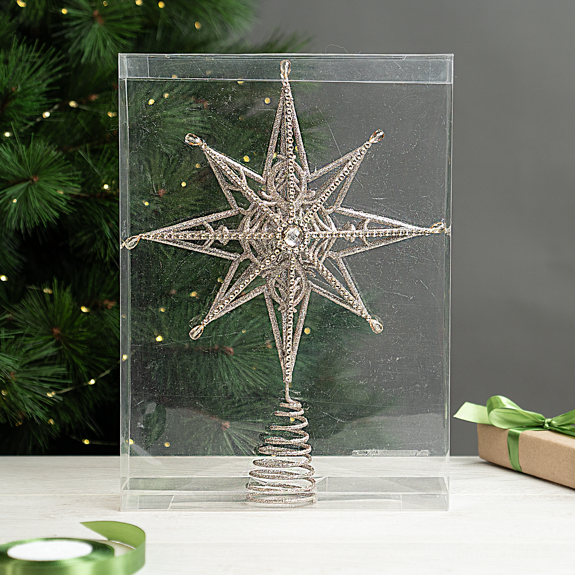 Изображение товара Декоративная макушка KREAFORTA Звезда h39.5 см шампань