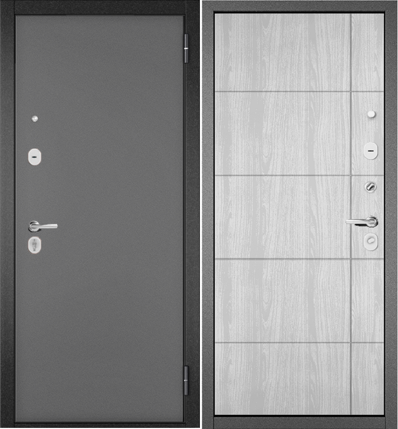 Изображение товара Входная дверь Эталон Trust Eco 193 правый 205x86см цвет антрацит букле/орех пепельный