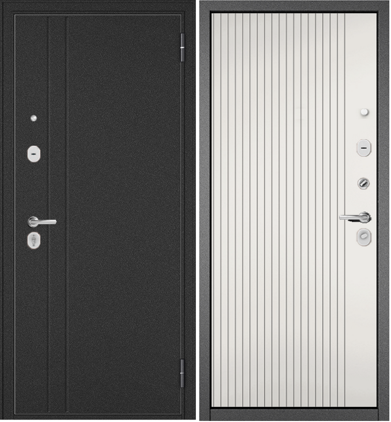 Изображение товара Входная дверь Эталон Trust Eco RL-2/161 правый 205x96см цвет антрацит букле/белоснежный