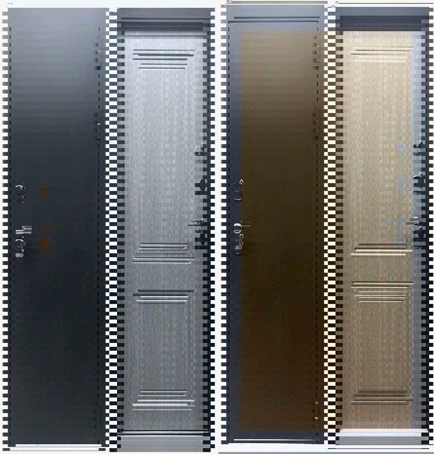 Изображение товара Входная дверь Эталон Термо-2 левый 205x96см цвет чёрный муар/венге светлый