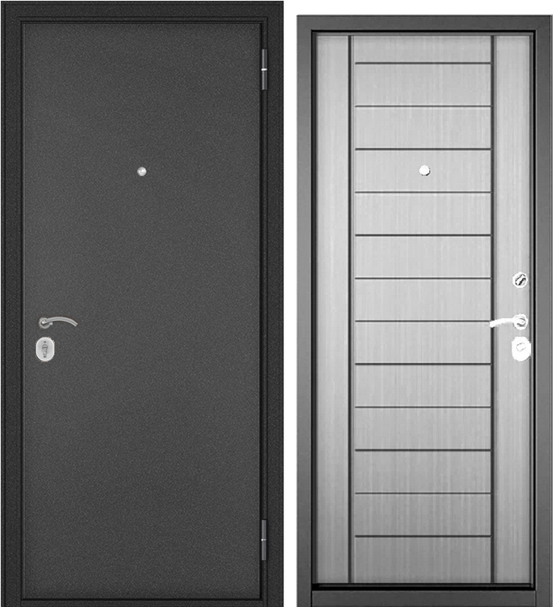 Изображение товара Входная дверь Эталон Home Eco 137 правый 190x96см цвет антрацит букле/орех пепельный