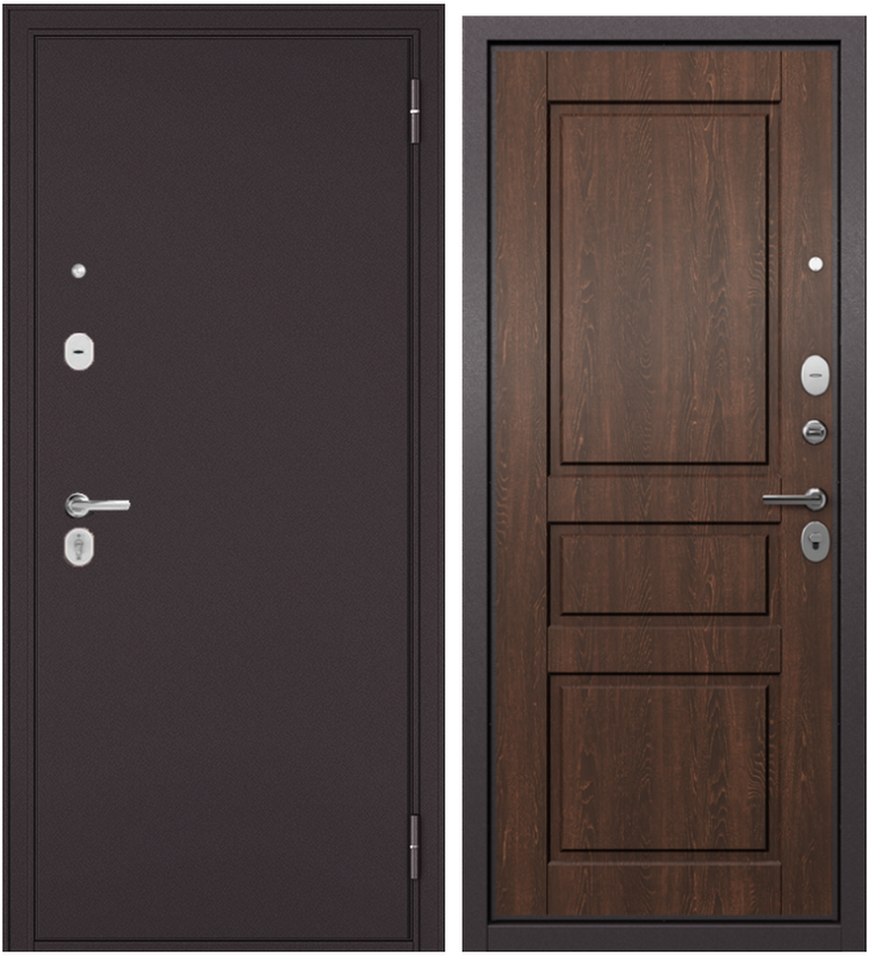 Изображение товара Входная дверь Эталон Trust Eco 2 левый 205x86см цвет шоколад букле/дуб коньяк