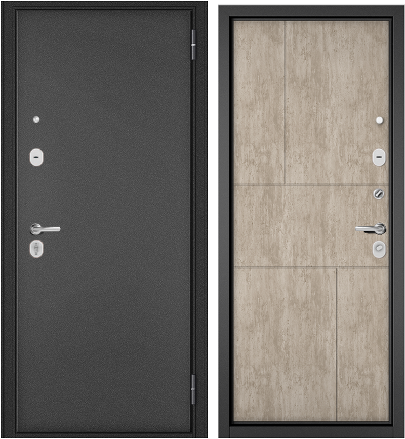 Изображение товара Входная дверь Эталон Trust Eco 182 левый 205x96см цвет антрацит букле/бетон хафит