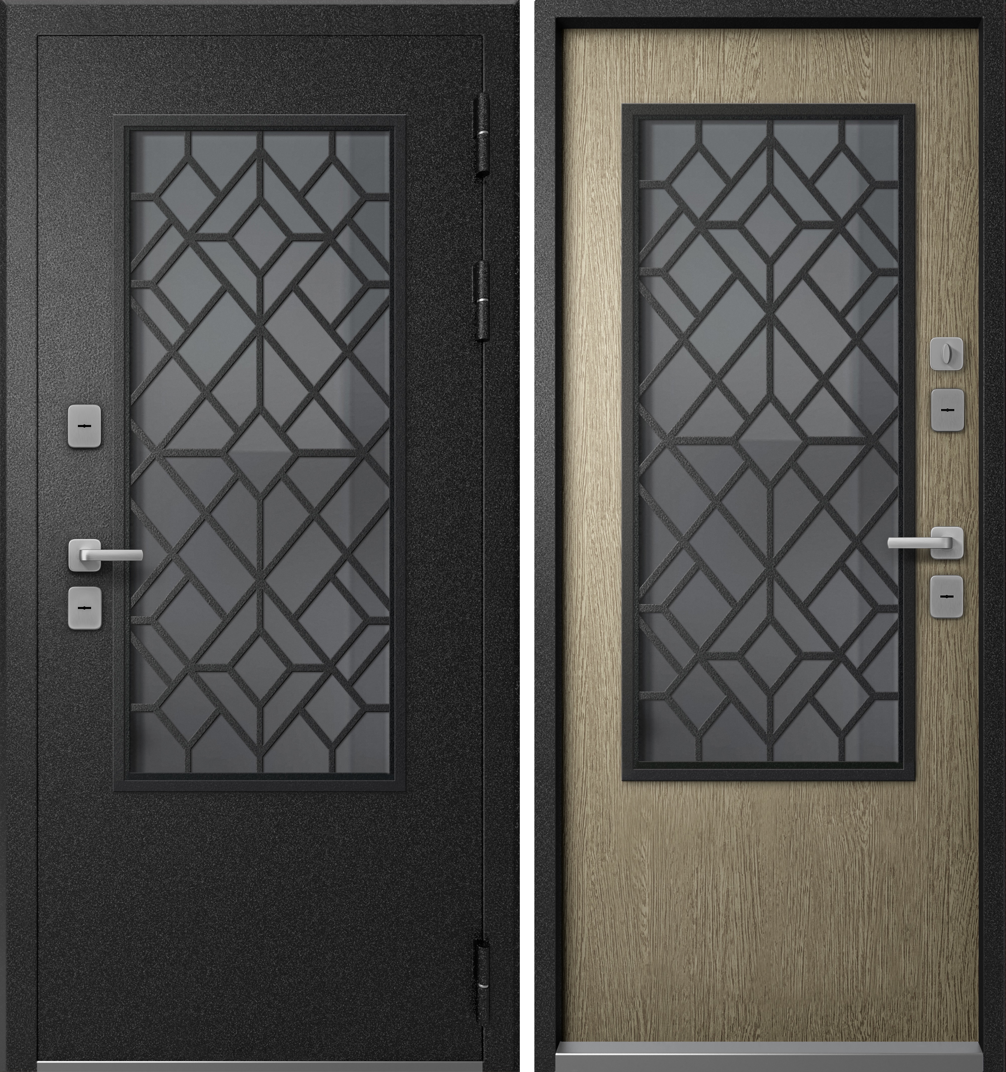 Изображение товара Входная дверь Эталон Термо-СП30 правый 205x96см цвет чёрный букле/астана табак