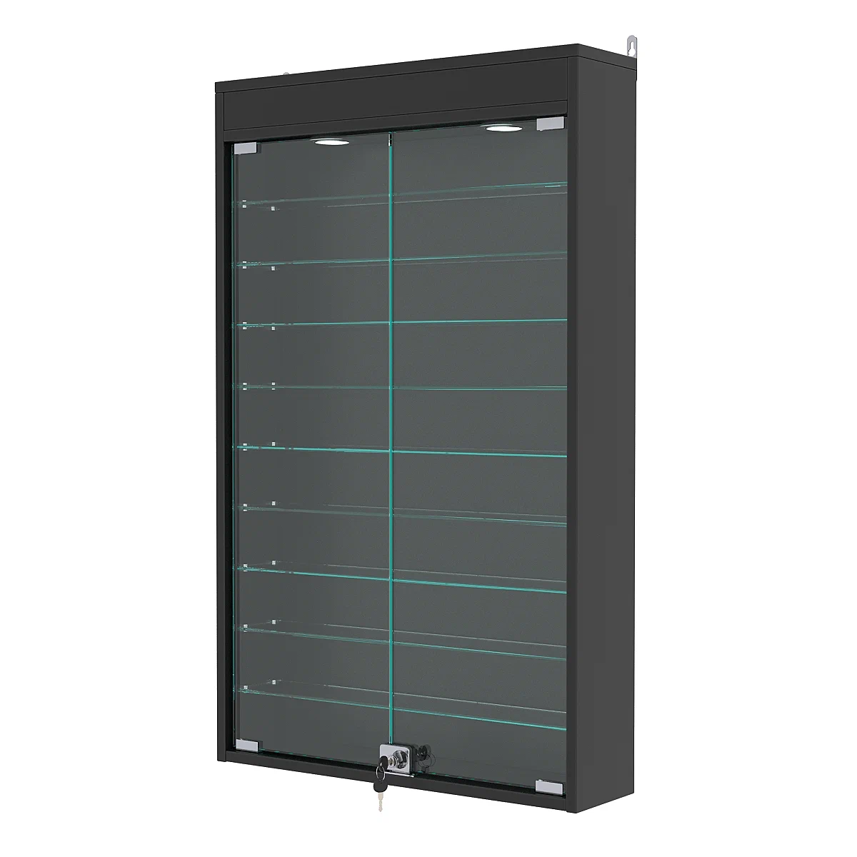 Изображение товара Шкаф-витрина 60x97 см №2-7а с подсветкой стекло черный