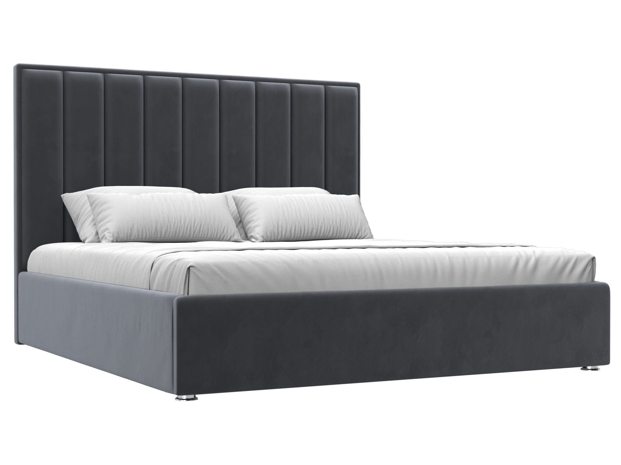 Изображение товара Кровать Афродита 180: двуспальная кровать с подъемным механизмом и ящиком серого цвета