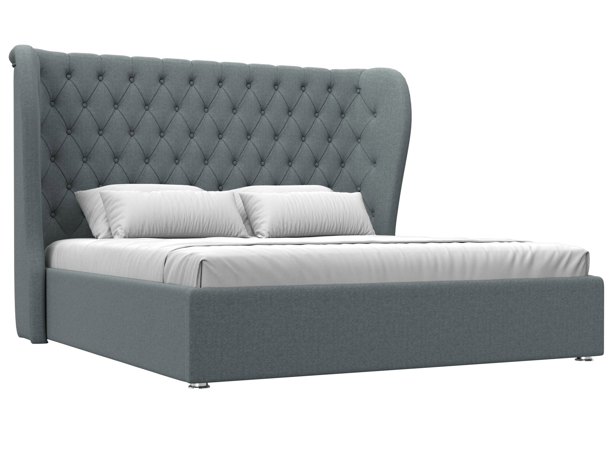 Изображение товара Кровать Далия 180х200 см с подъемным механизмом и ящиком Серый Лига Диванов