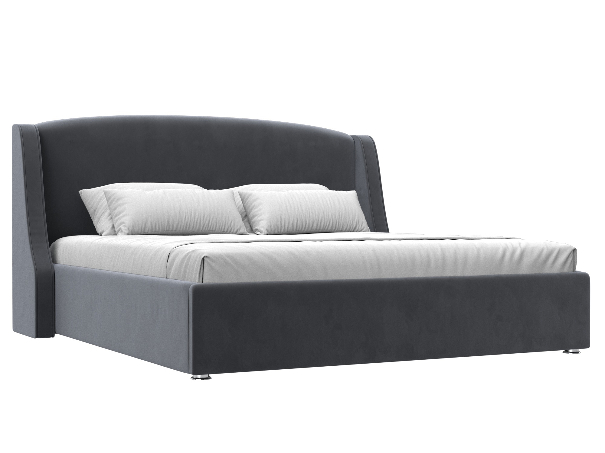 Изображение товара Кровать Лота Лига диванов 180x200 см с подъемным механизмом и ящиком серого цвета