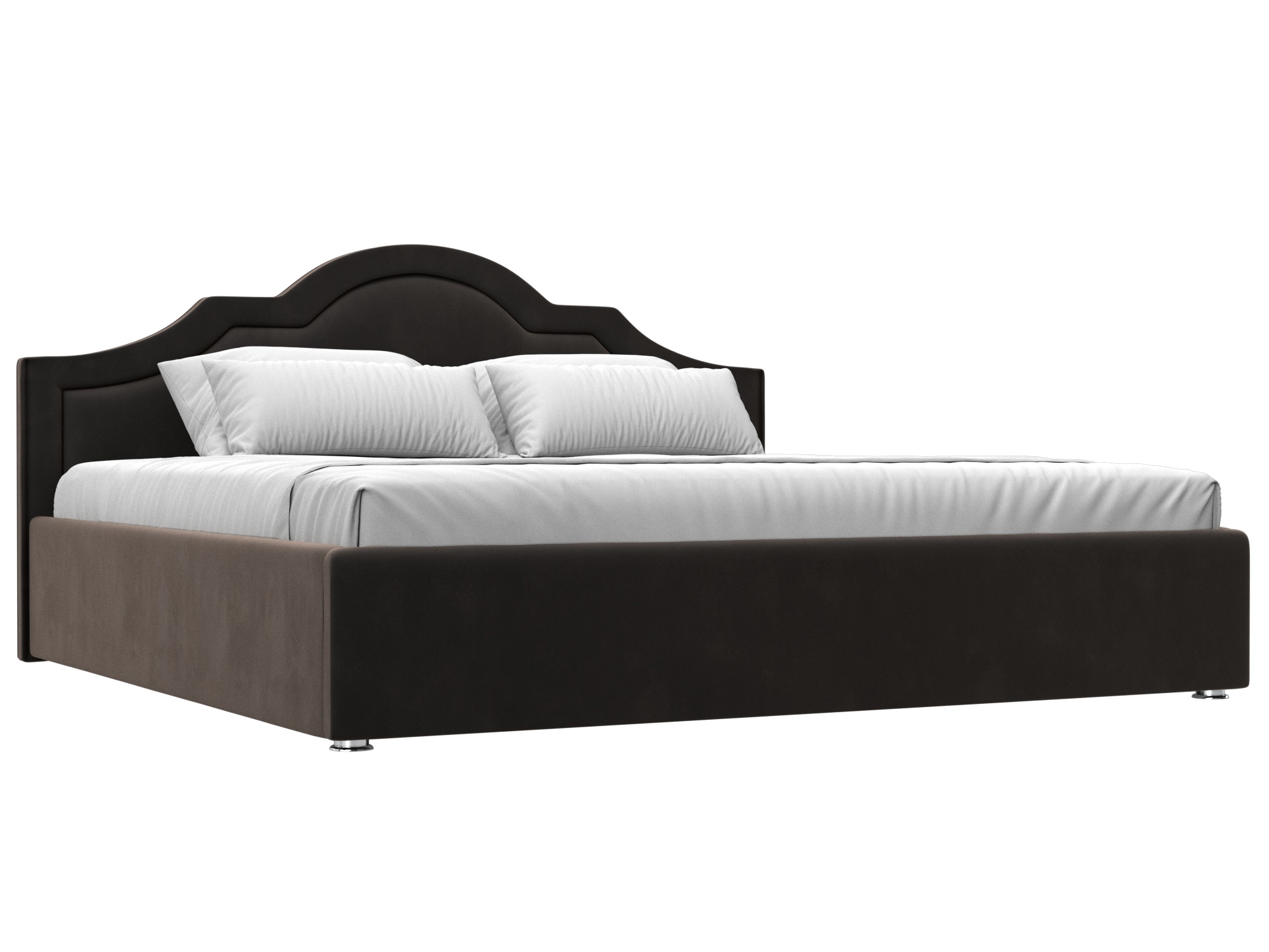 Изображение товара Кровать Афина 200x200 см с подъемным механизмом и ящиком, коричневая