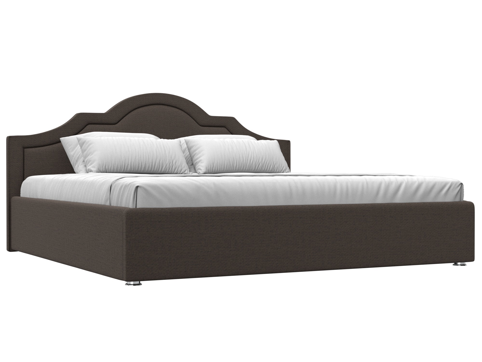Изображение товара Кровать Афина 200x200 см с подъемным механизмом и ящиком коричневая