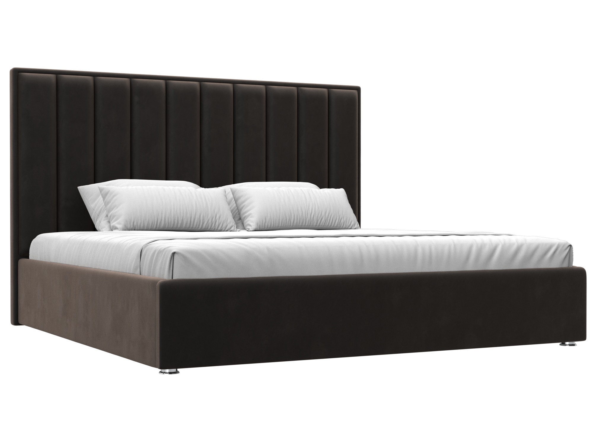 Изображение товара Кровать Афродита 200x200 см с подъемным механизмом и ящиком коричневая