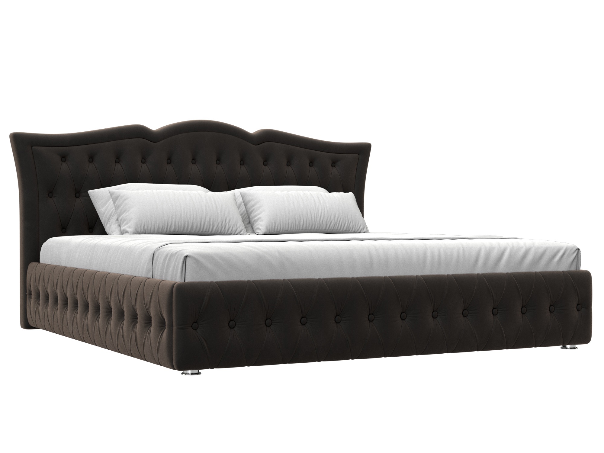 Изображение товара Кровать Герда 200x200 см с подъемным механизмом и ящиком коричневая Лига Диванов