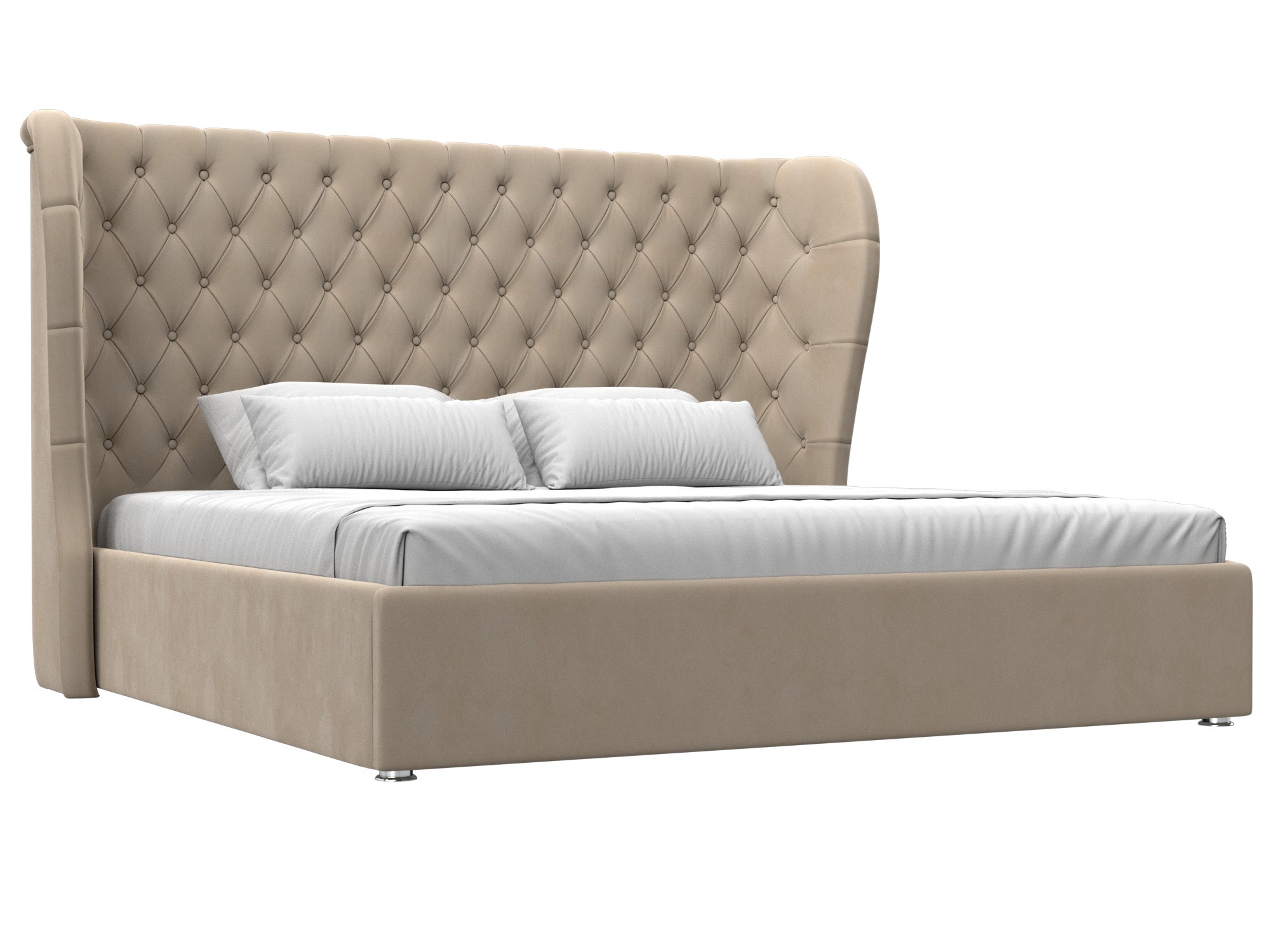 Изображение товара Кровать Далия 200x200 см с подъемным механизмом и ящиком бежевый Лига Диванов