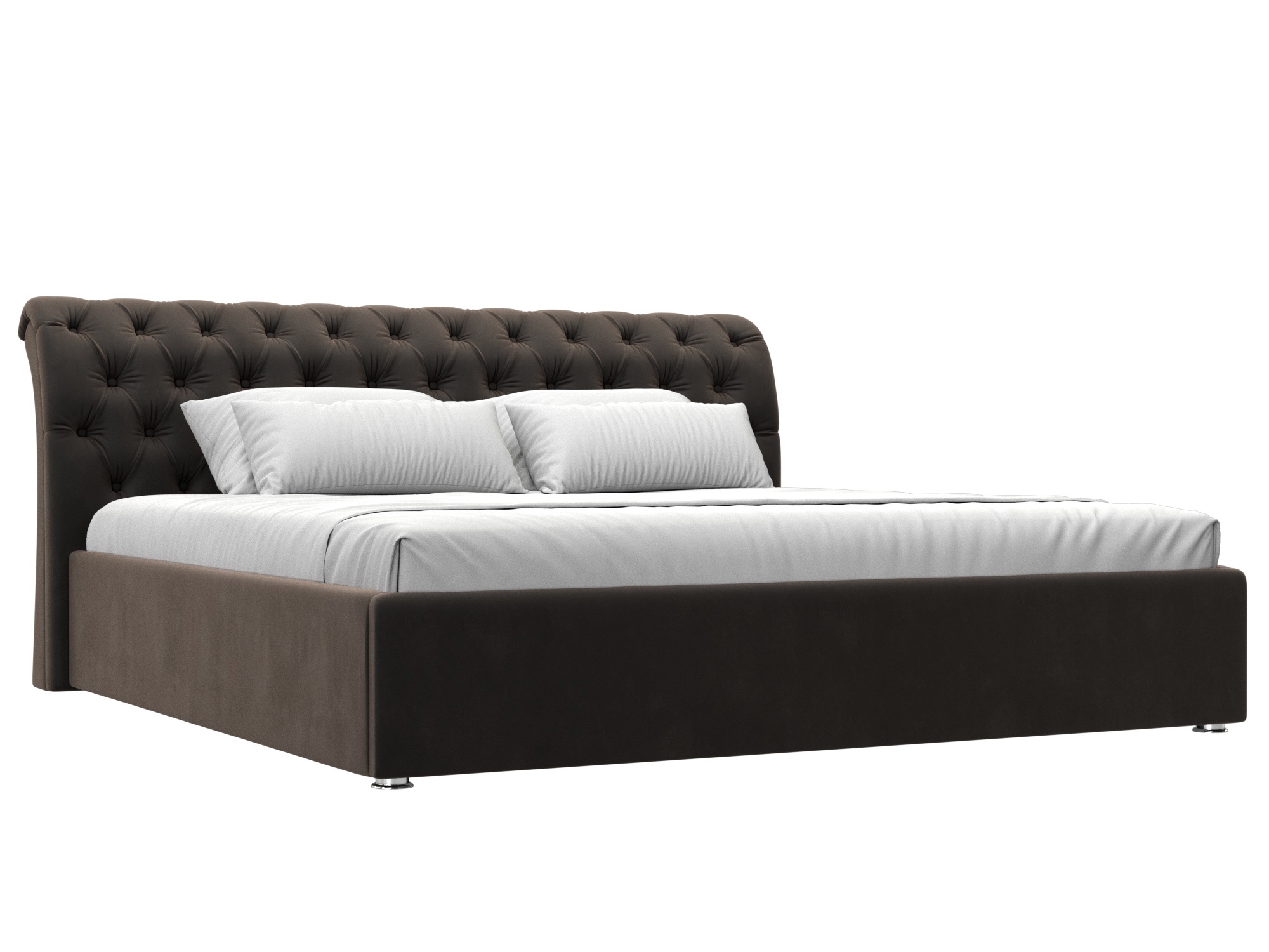 Изображение товара Кровать Сицилия 200x200 см с подъемным механизмом и ящиком коричневая