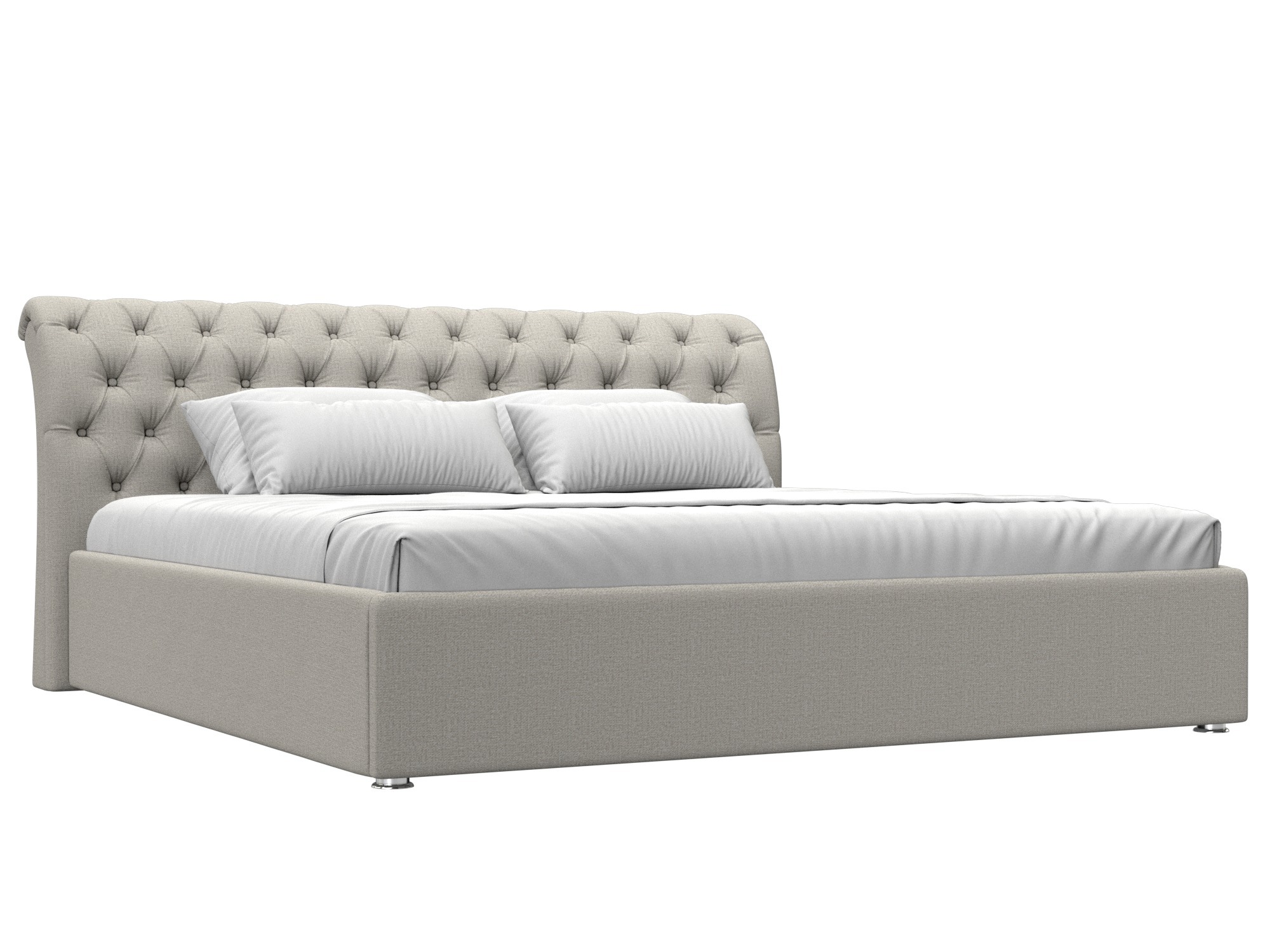 Изображение товара Кровать Сицилия 200x200 см с подъемным механизмом и ящиком бежевый