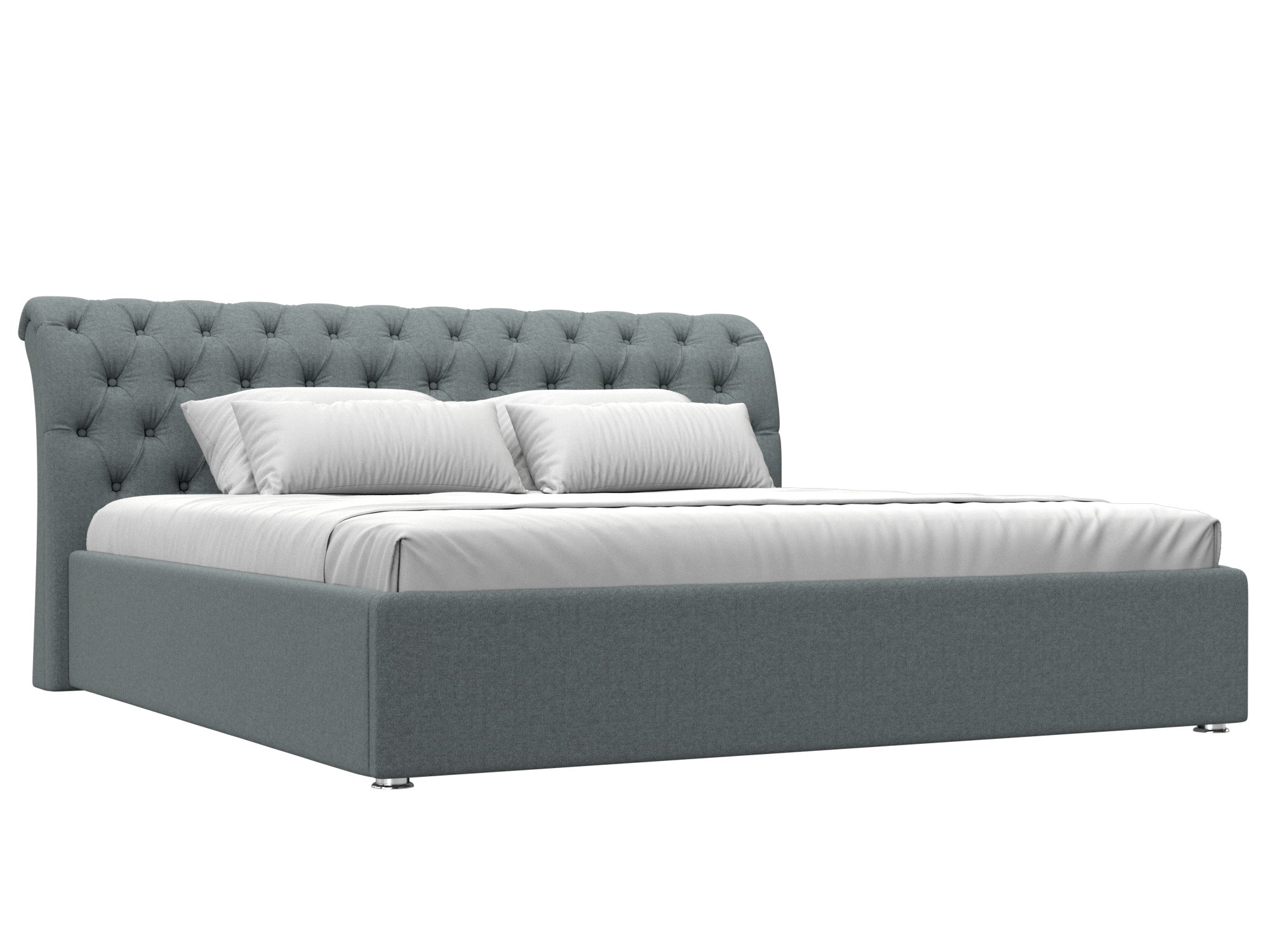 Изображение товара Кровать Сицилия 200х200 см с подъемным механизмом и ящиком серый