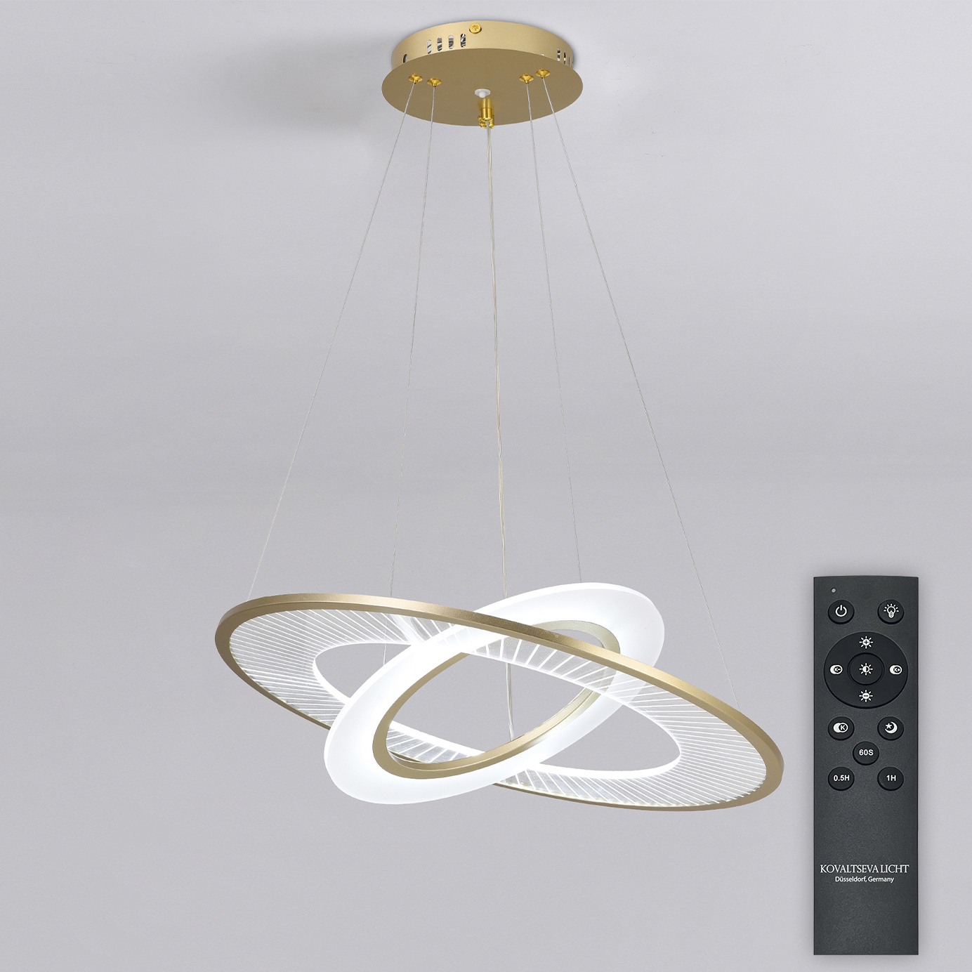 Изображение товара Люстра подвесная светодиодная Natali Kovaltseva Led alfa с пультом 22 м2 регулируемый белый свет зо