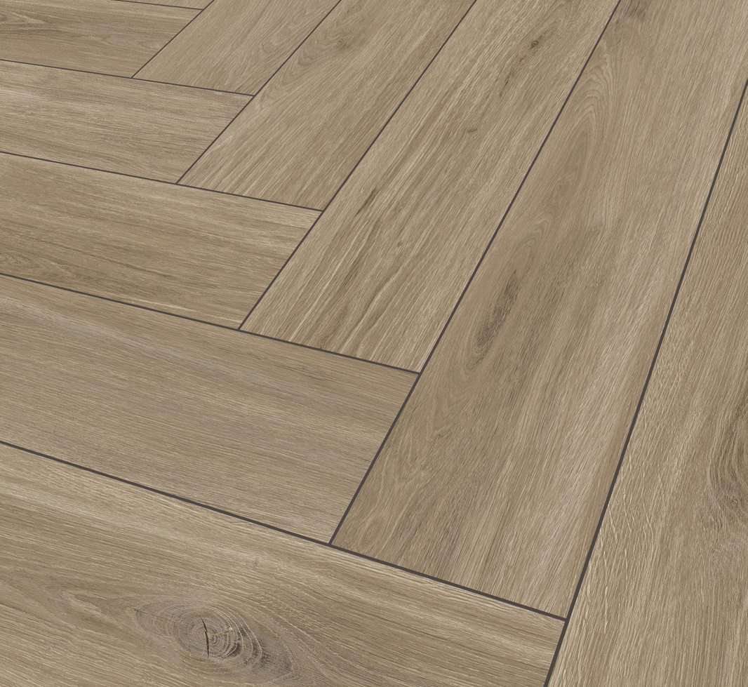 Изображение товара SPC плитка TheFloor Herringbone York Oak 42 класс 6 мм водостойкая елочка