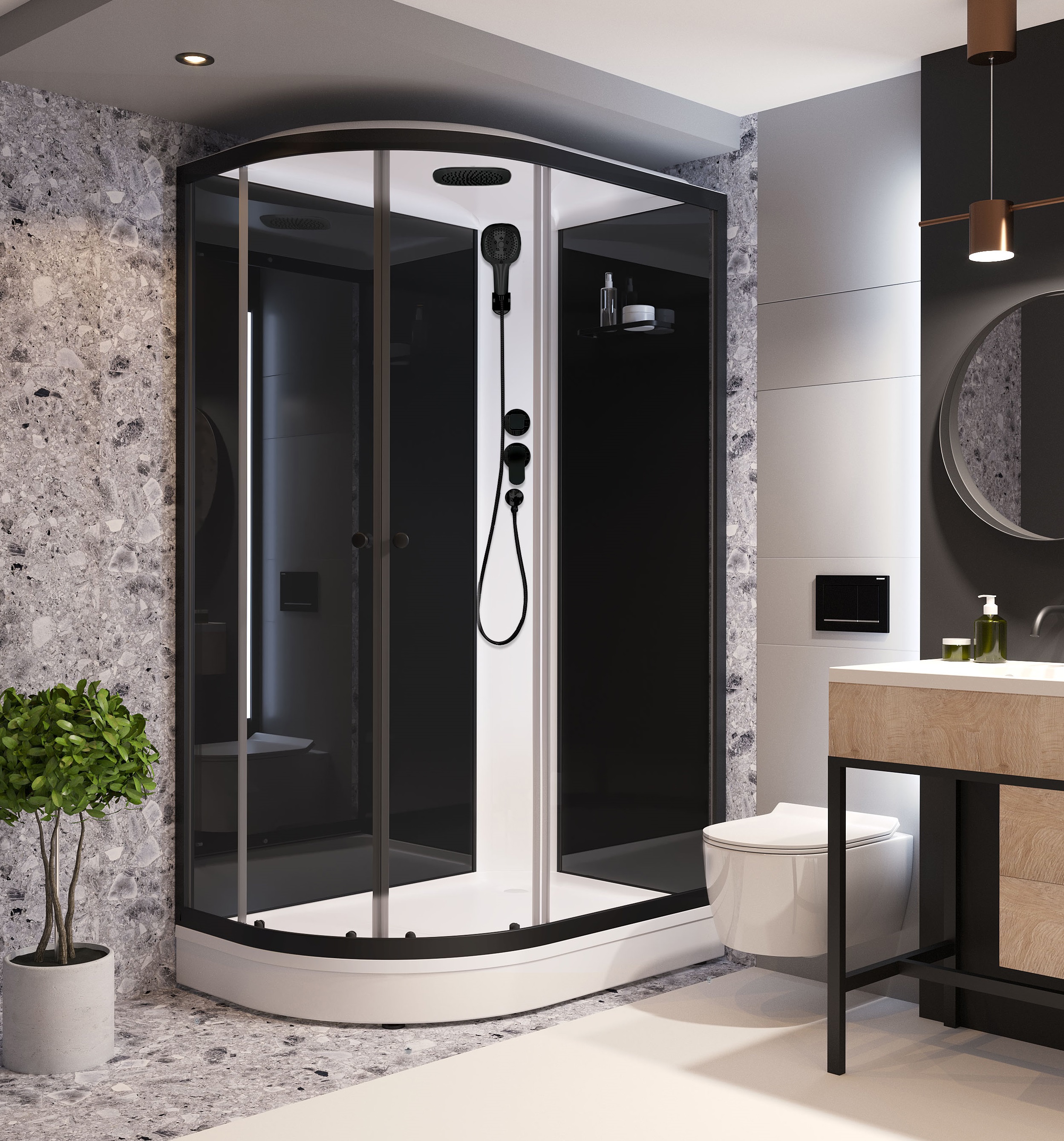 Изображение товара Душевая кабина Domani-Spa Delight Slim 128 R правая 120x80 см стекло 4 мм