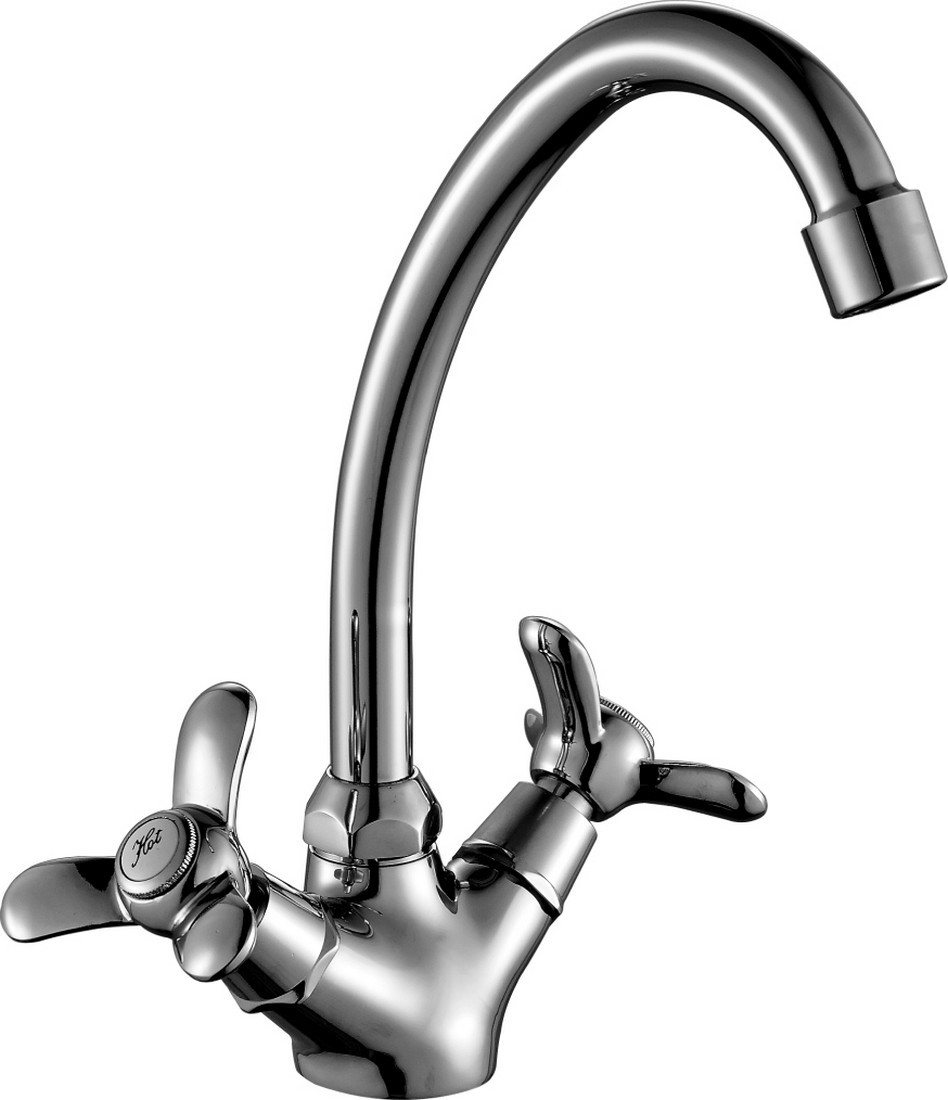 Изображение товара Смеситель для кухни Rossinka Q02-71 с поворотным изливом и водосберегающим аэратором