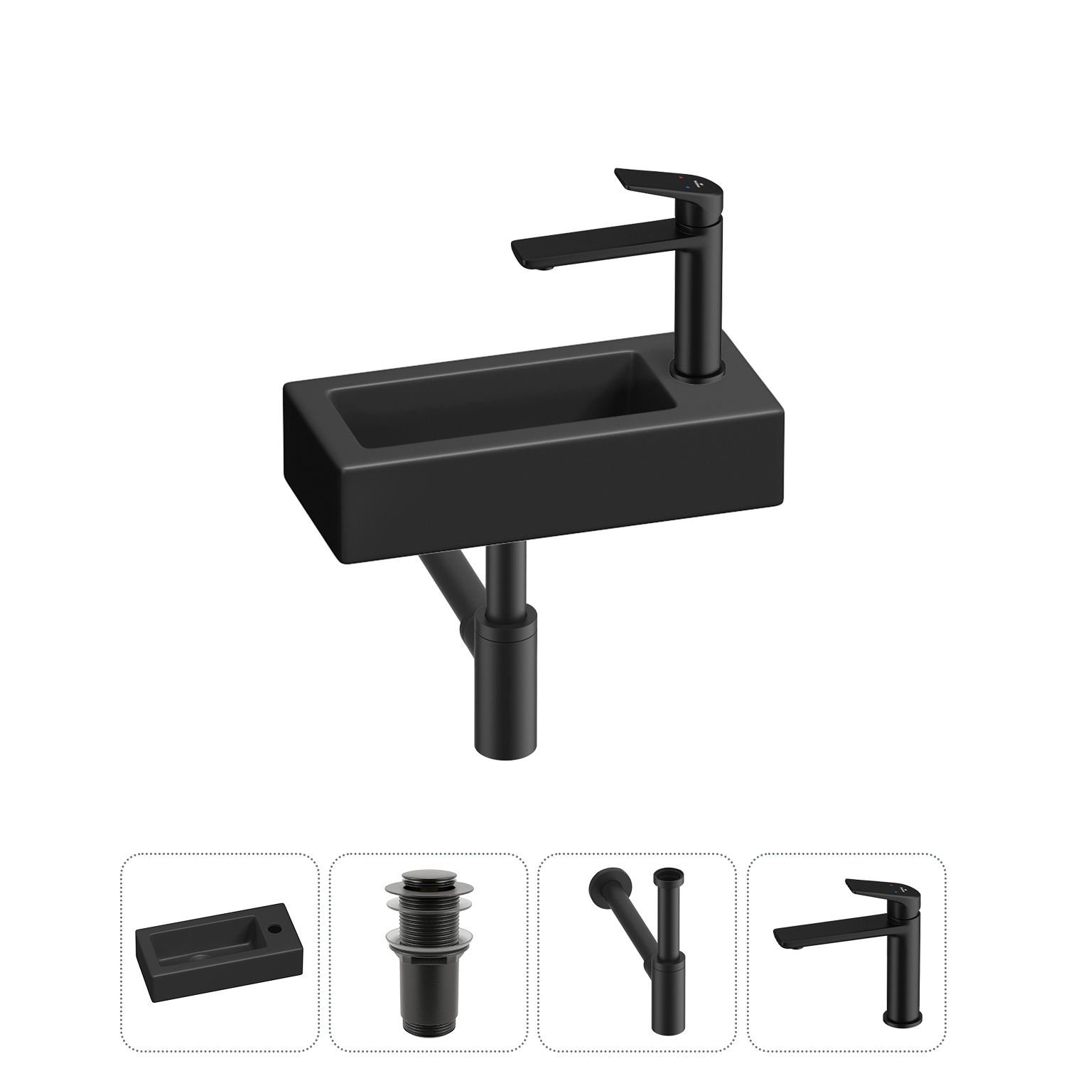 Изображение товара Раковина Lavinia boho bathroom sink 20215876R 37см цвет раковина 4 в 1: донный клапан, сифон, смеситель