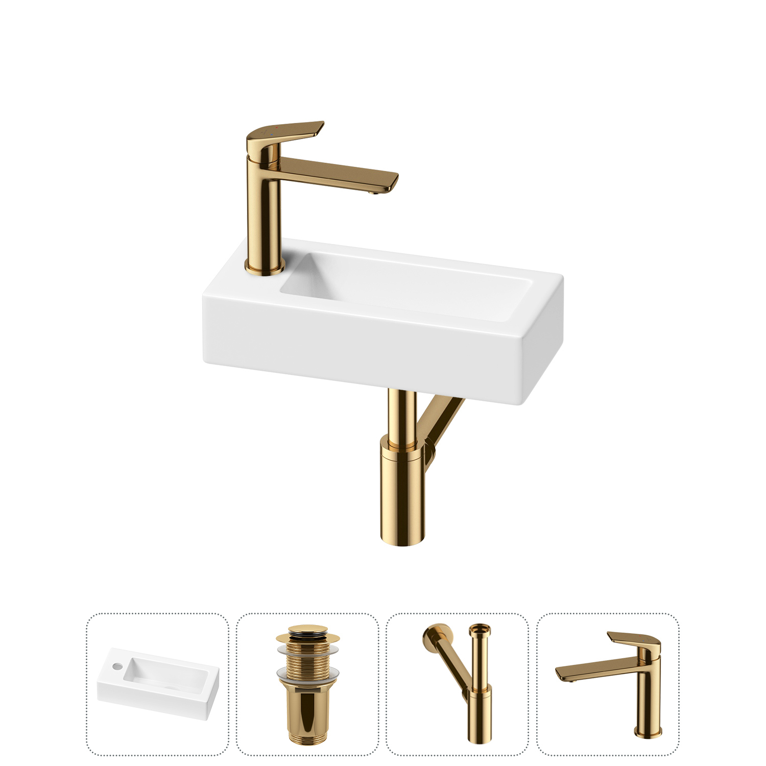 Изображение товара Раковина Lavinia boho bathroom sink 20215891R 37см цвет раковина 4 в 1: донный клапан, сифон, смеситель
