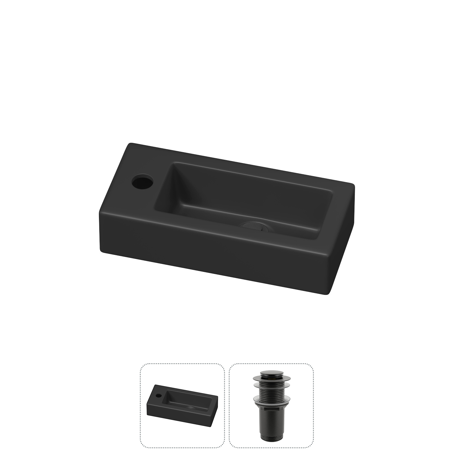 Изображение товара Раковина Lavinia Boho Bathroom Sink 20215898R 37см черный матовый донный клапан 2 в 1