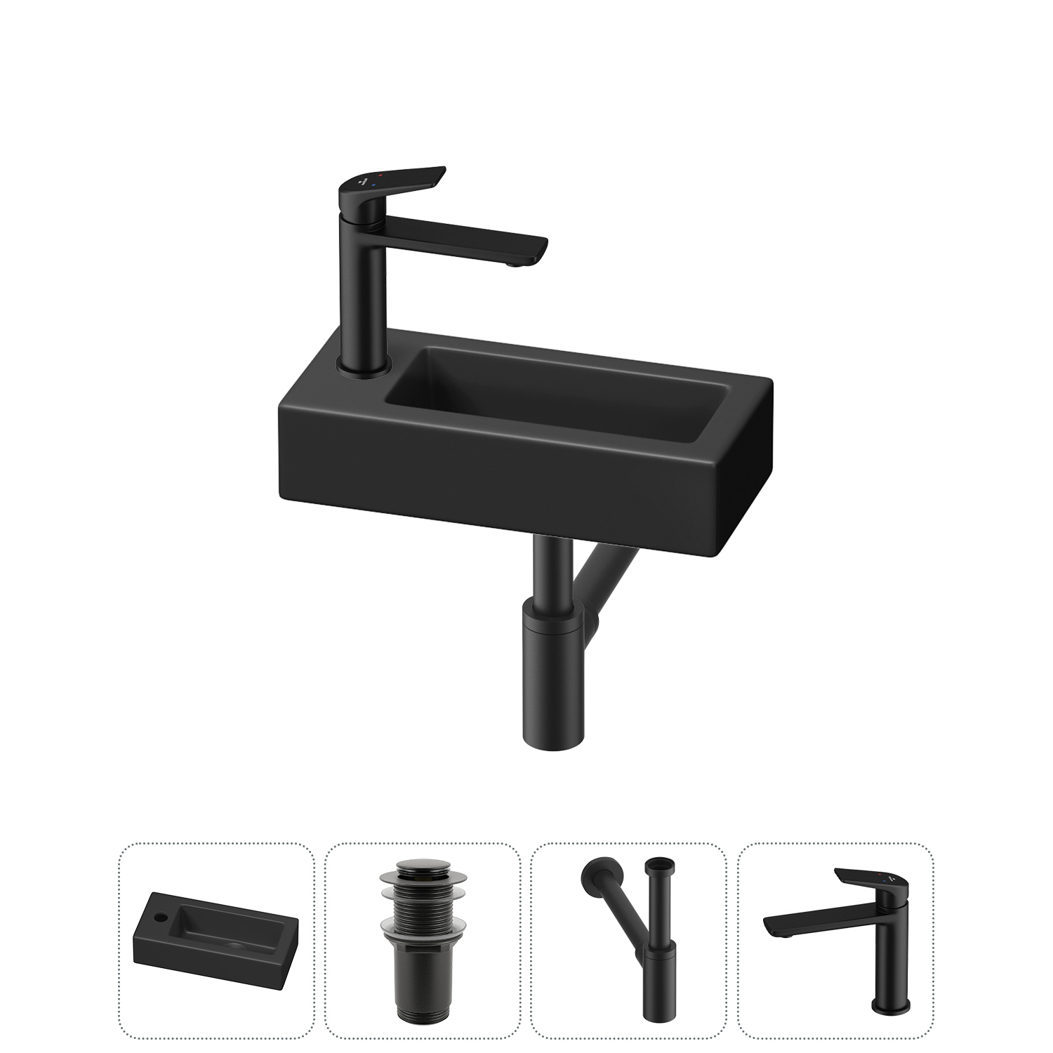 Изображение товара Раковина Lavinia Boho 20215904R 37 см матовый черный 4 в 1 Изображение товара Раковина Lavinia Boho 20215904R 37 см матовый черный 4 в 1