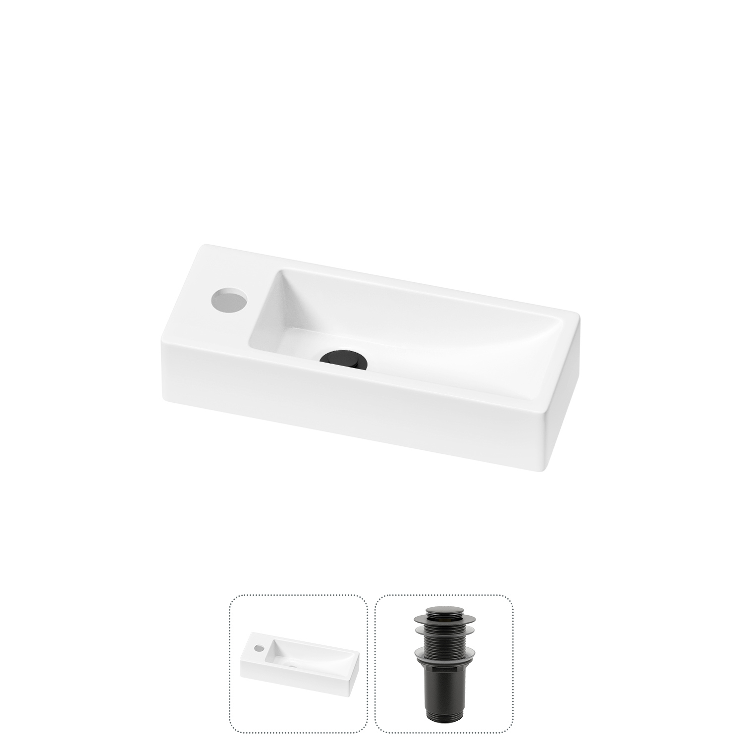 Изображение товара Раковина Lavinia boho bathroom sink 20215910R 38 см белый глянцевый с донным клапаном