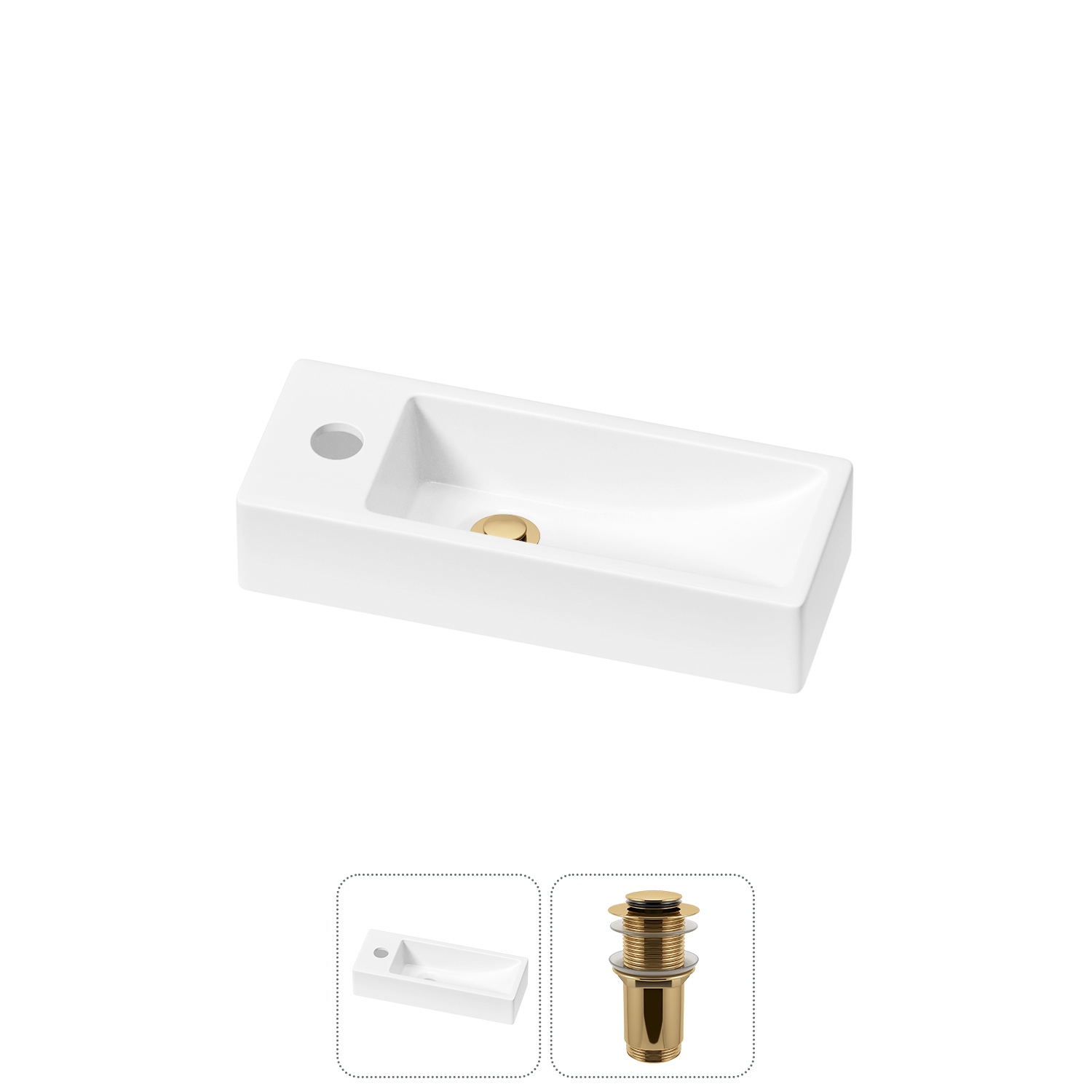 Изображение товара Раковина Lavinia boho bathroom sink 20215911R 38 см белая с донным клапаном