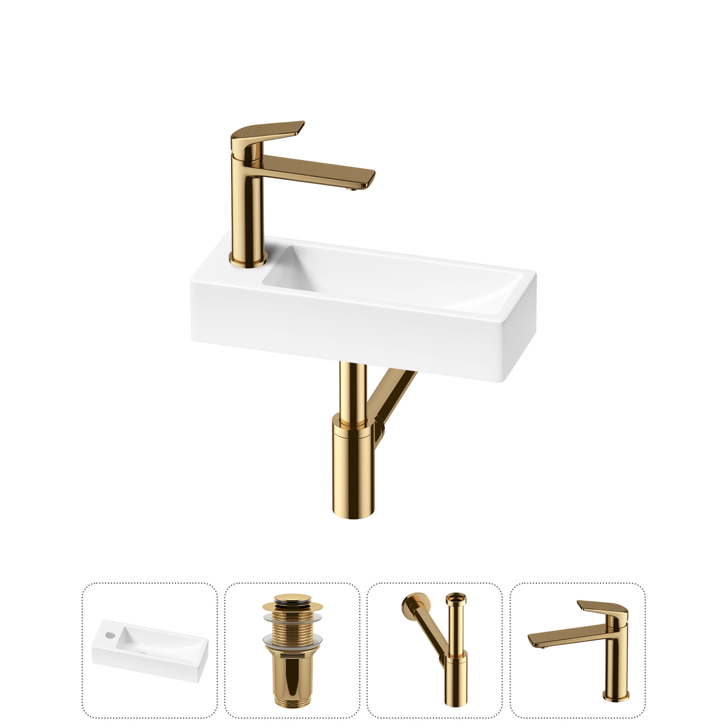 Изображение товара Раковина Lavinia boho bathroom sink 38 см белая с комплектом 4 в 1