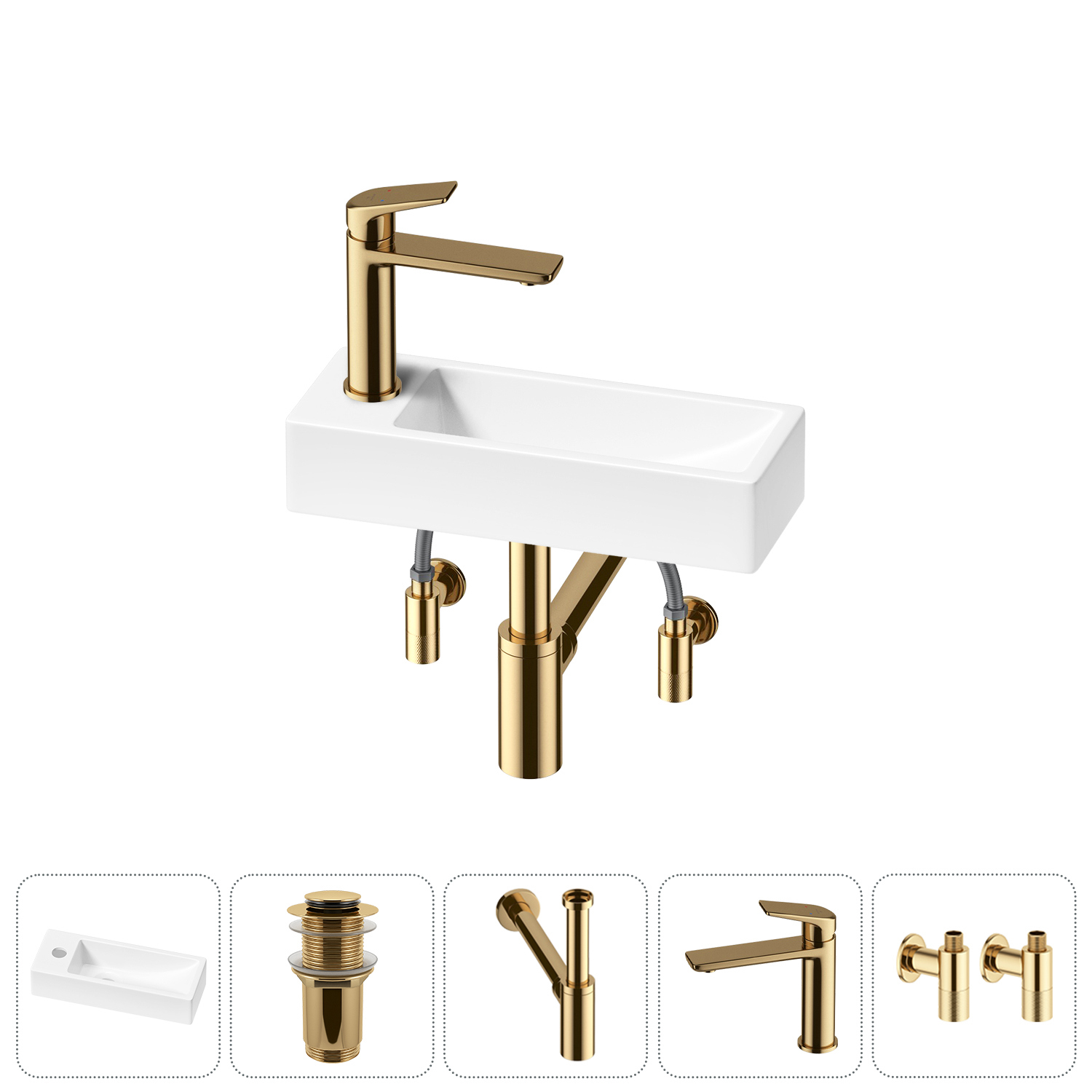Изображение товара Раковина Lavinia boho bathroom sink 38см с комплектом 5 в 1 Германия Белая глянцевая