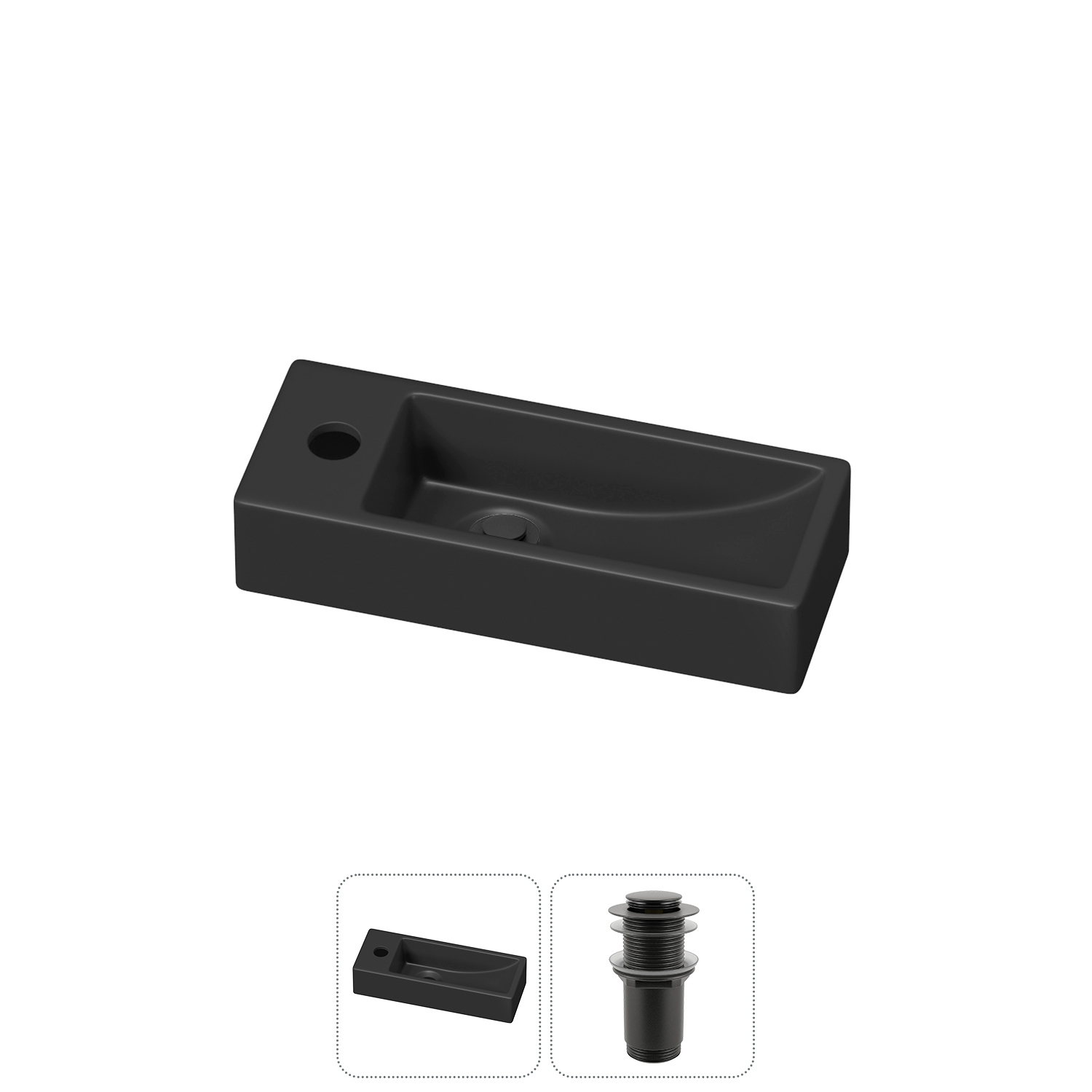 Изображение товара Lavinia boho раковина для ванной с донным клапаном, черная 38см