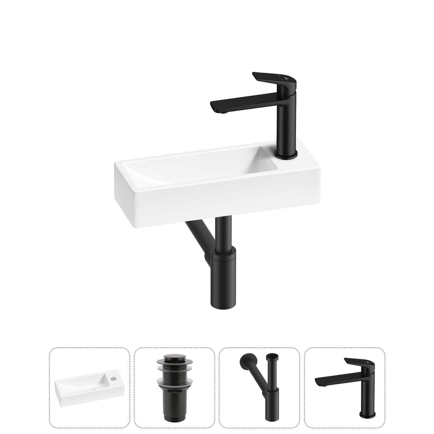 Изображение товара Раковина Lavinia boho bathroom sink 20215946R 38см цвет раковина 4 в 1: донный клапан, сифон, смеситель
